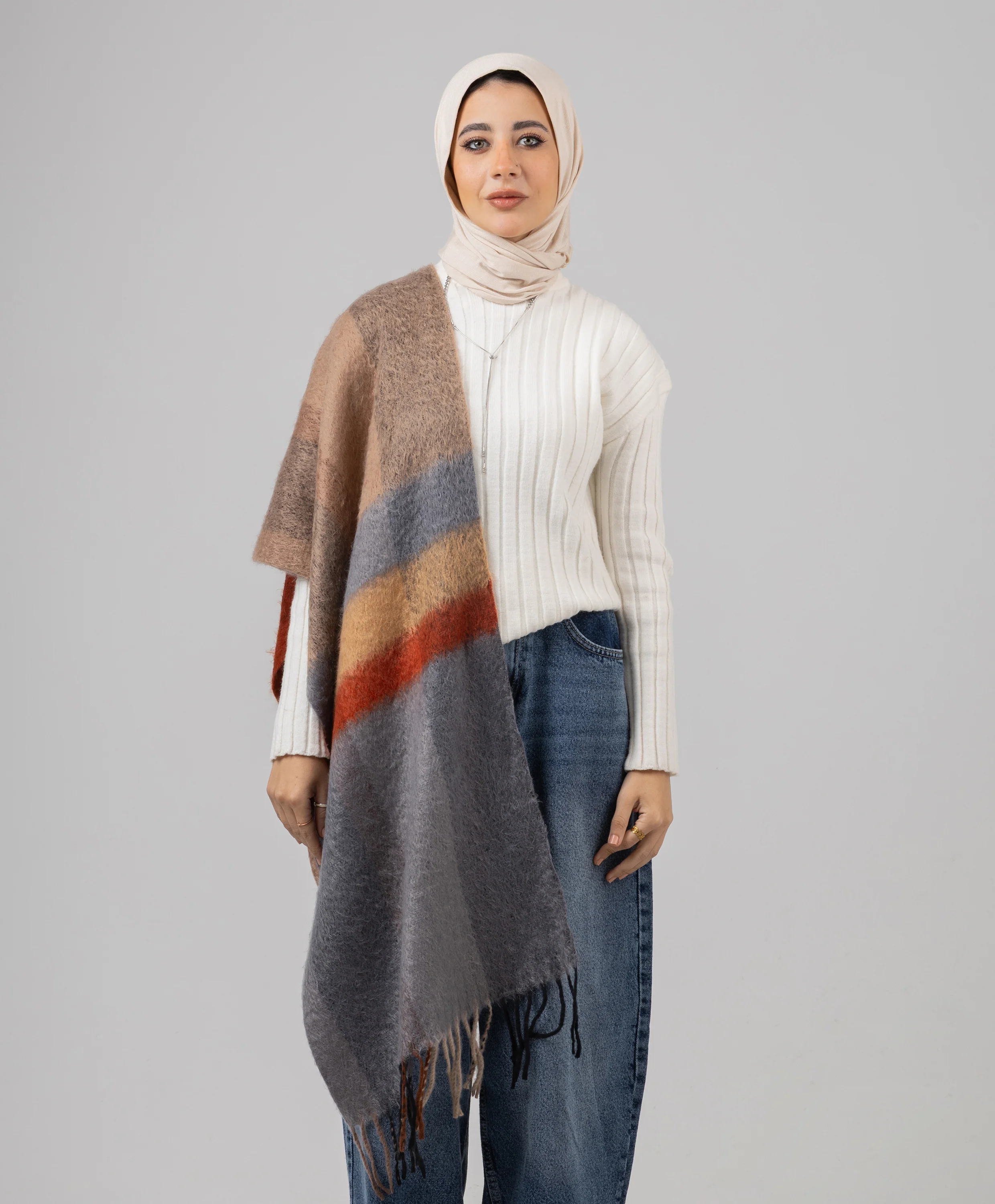 Cozy Striped Shawl - Image 10