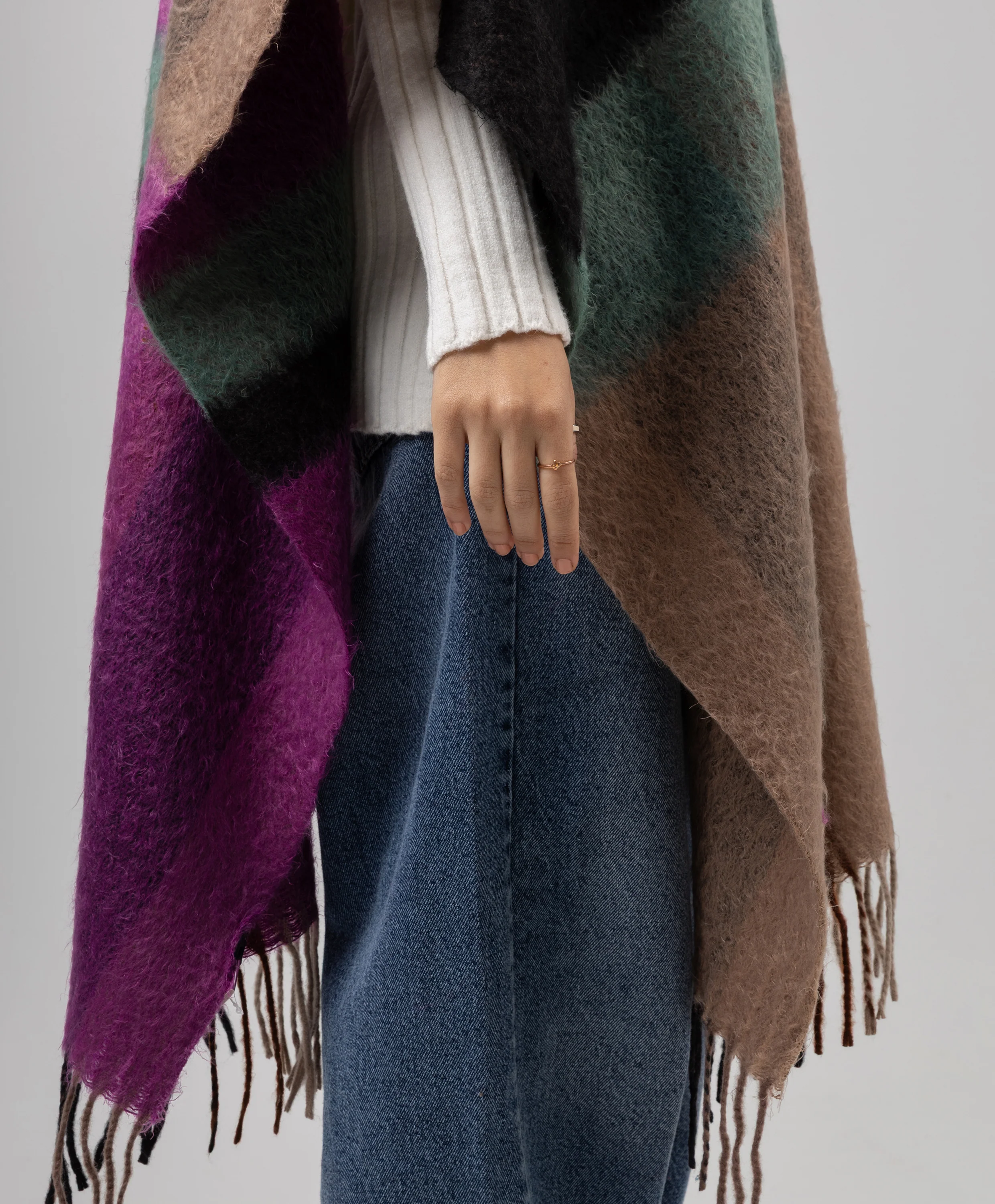 Cozy Striped Shawl - Image 2