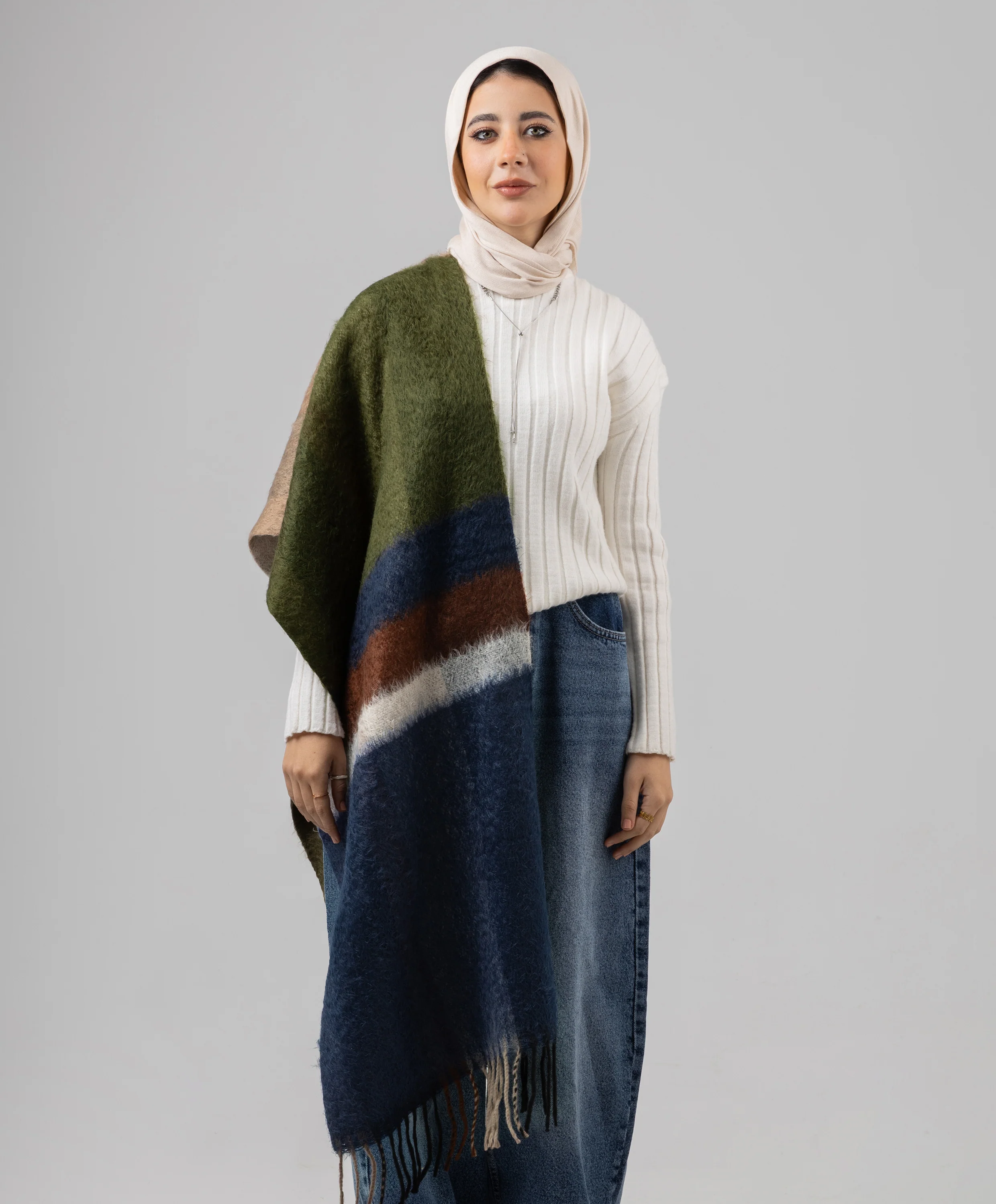 Cozy Striped Shawl - Image 5
