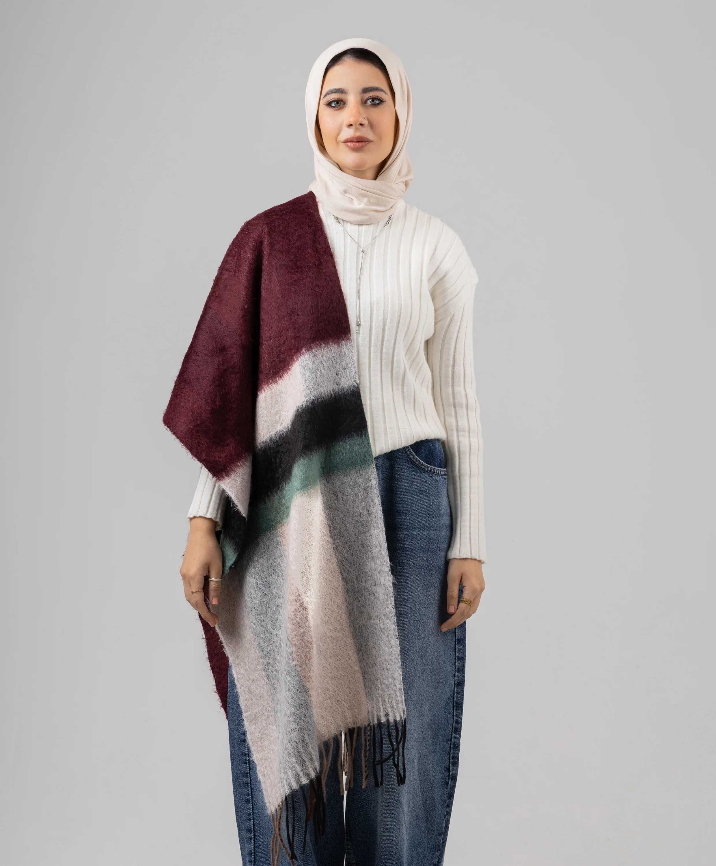 Cozy Striped Shawl - Image 7