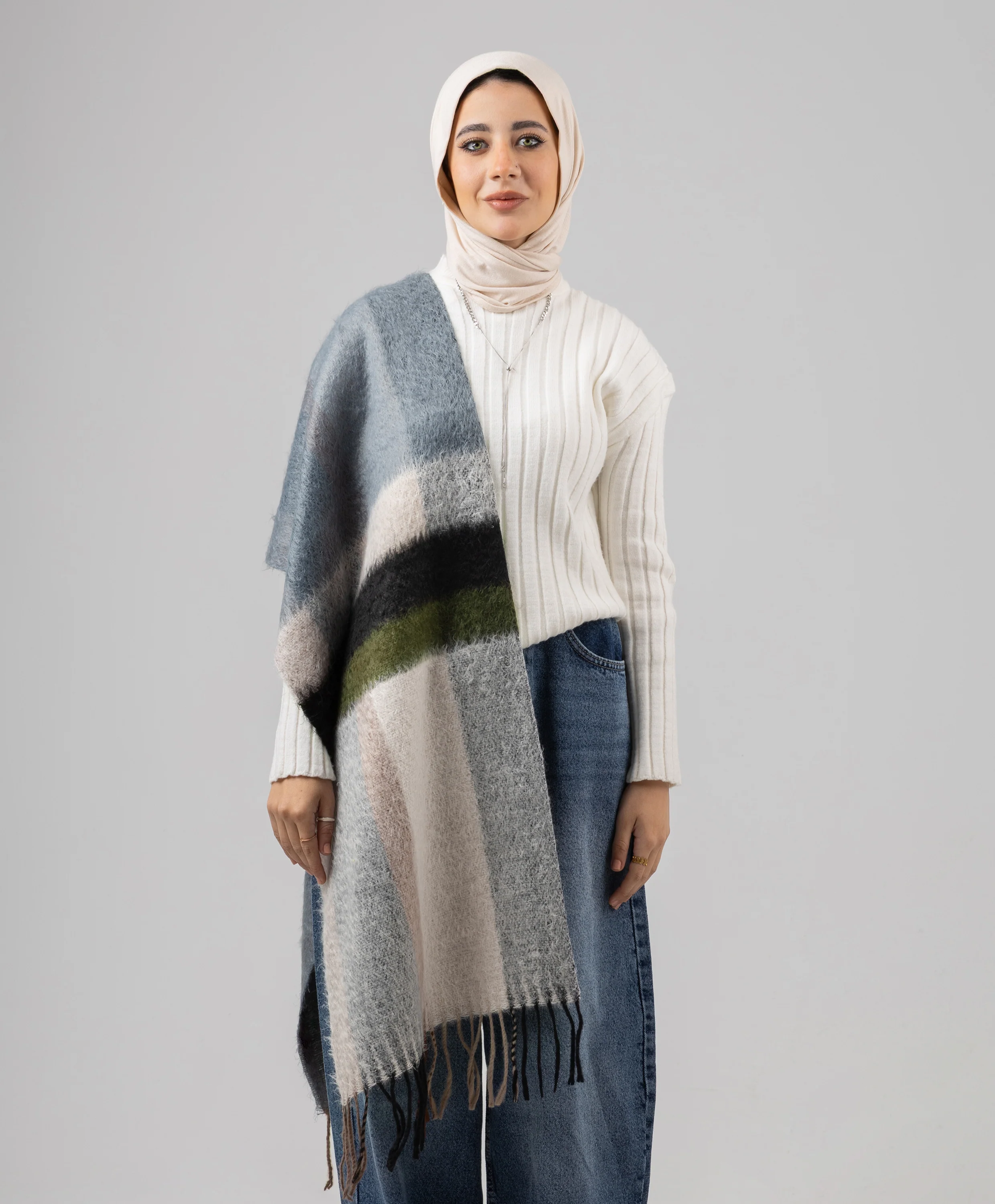 Cozy Striped Shawl - Image 9