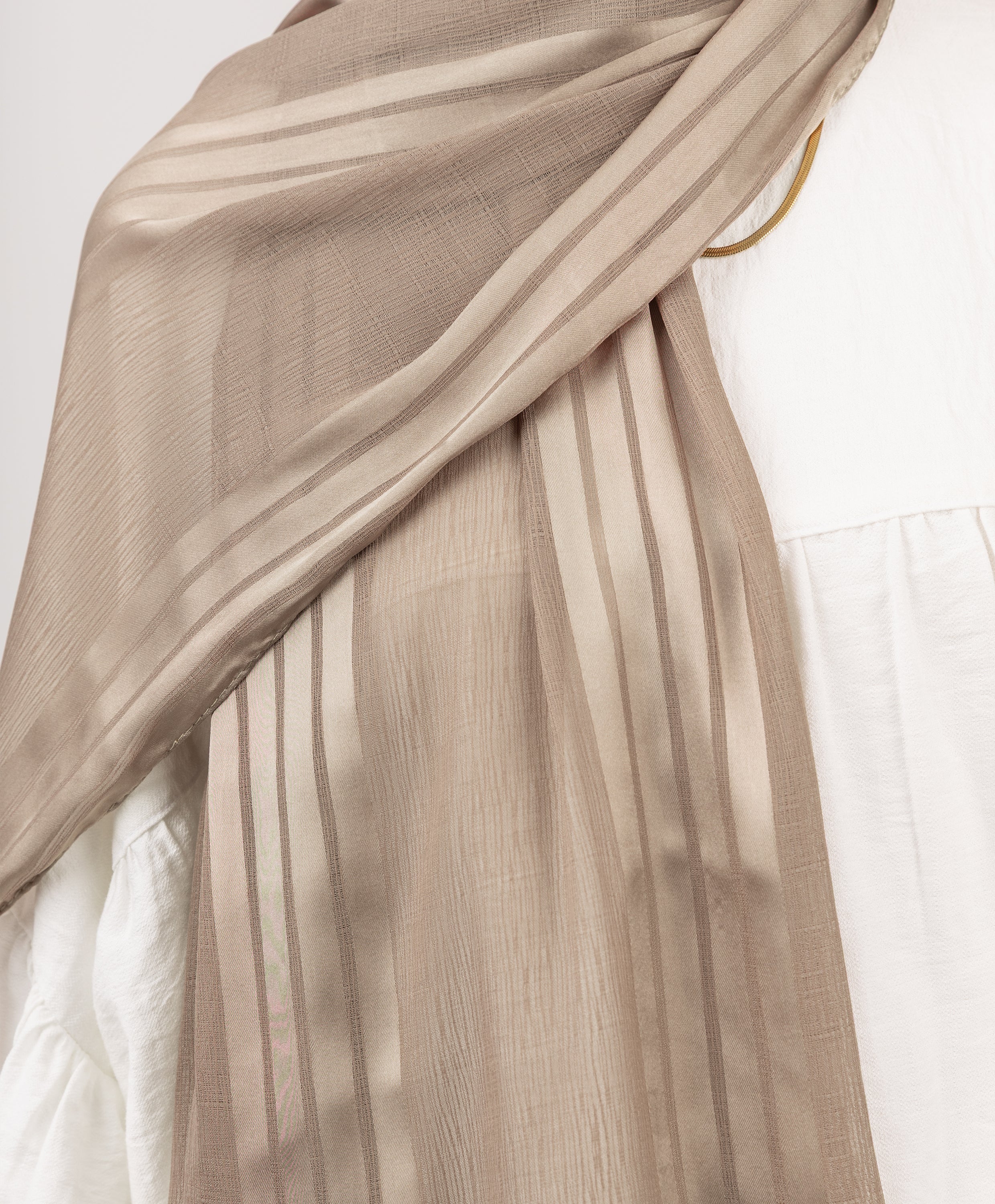 Crinkle Satin Chiffon Scarf