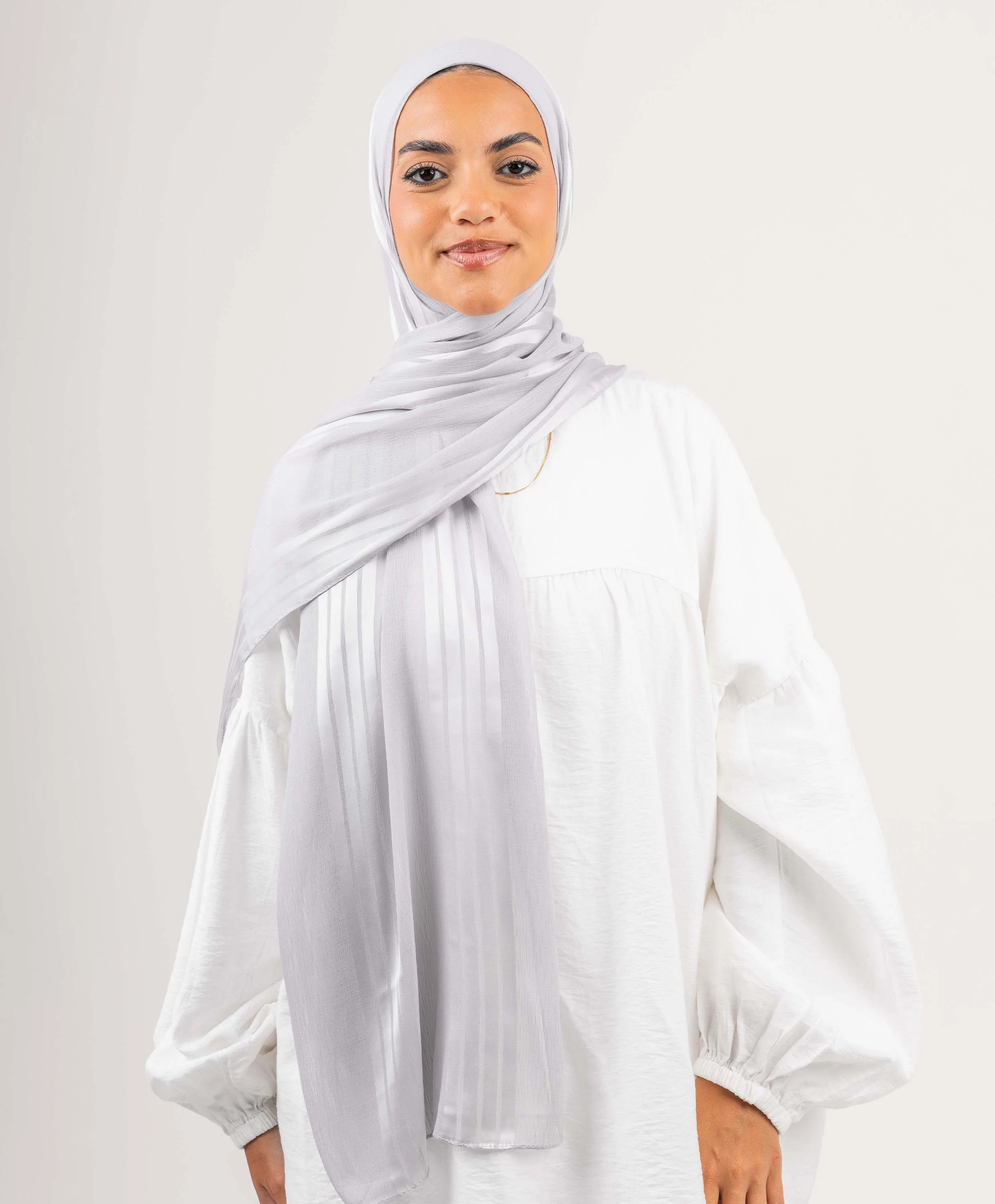 Crinkle Satin Chiffon Scarf - Image 11