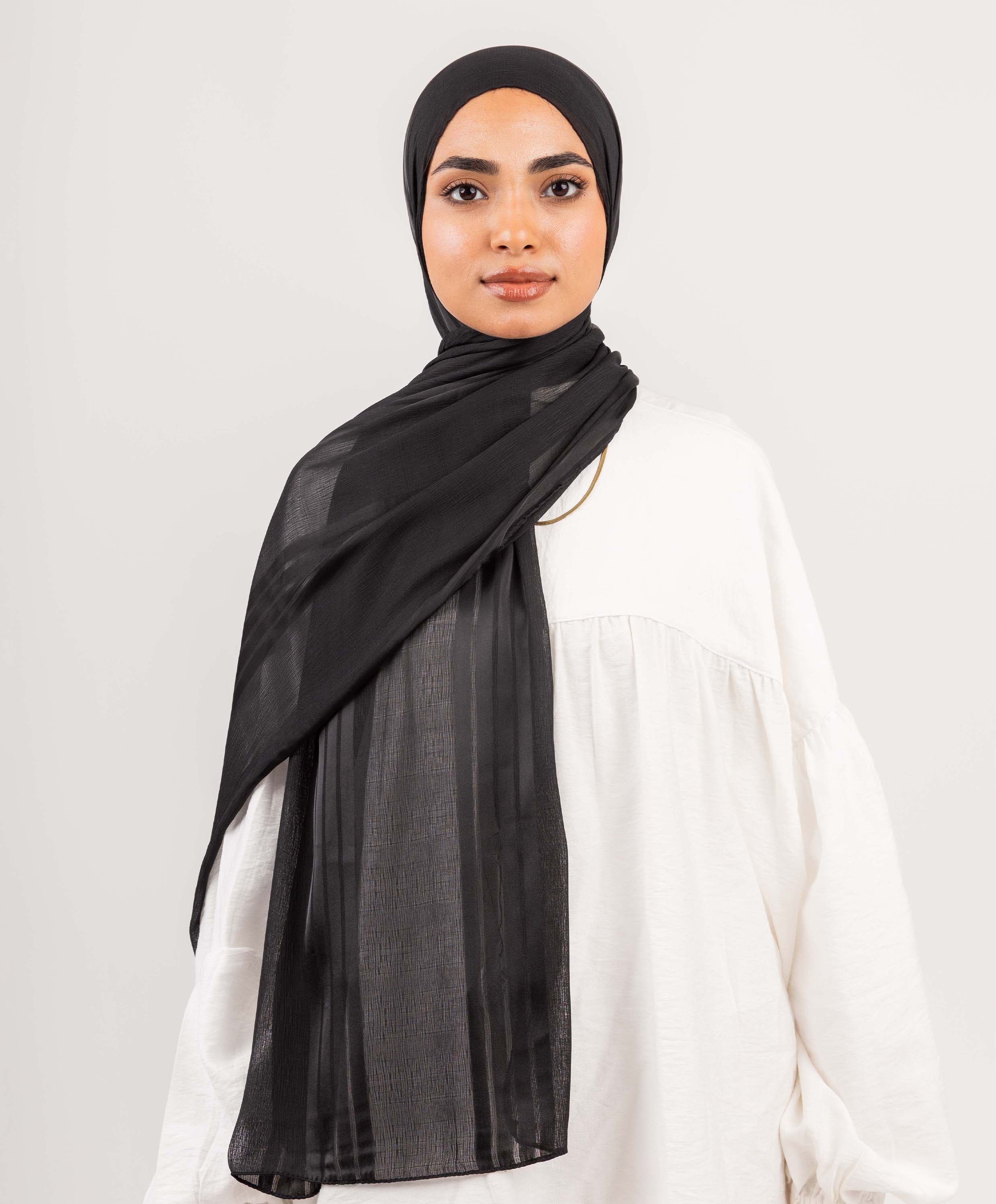 Crinkle Satin Chiffon Scarf - Image 12