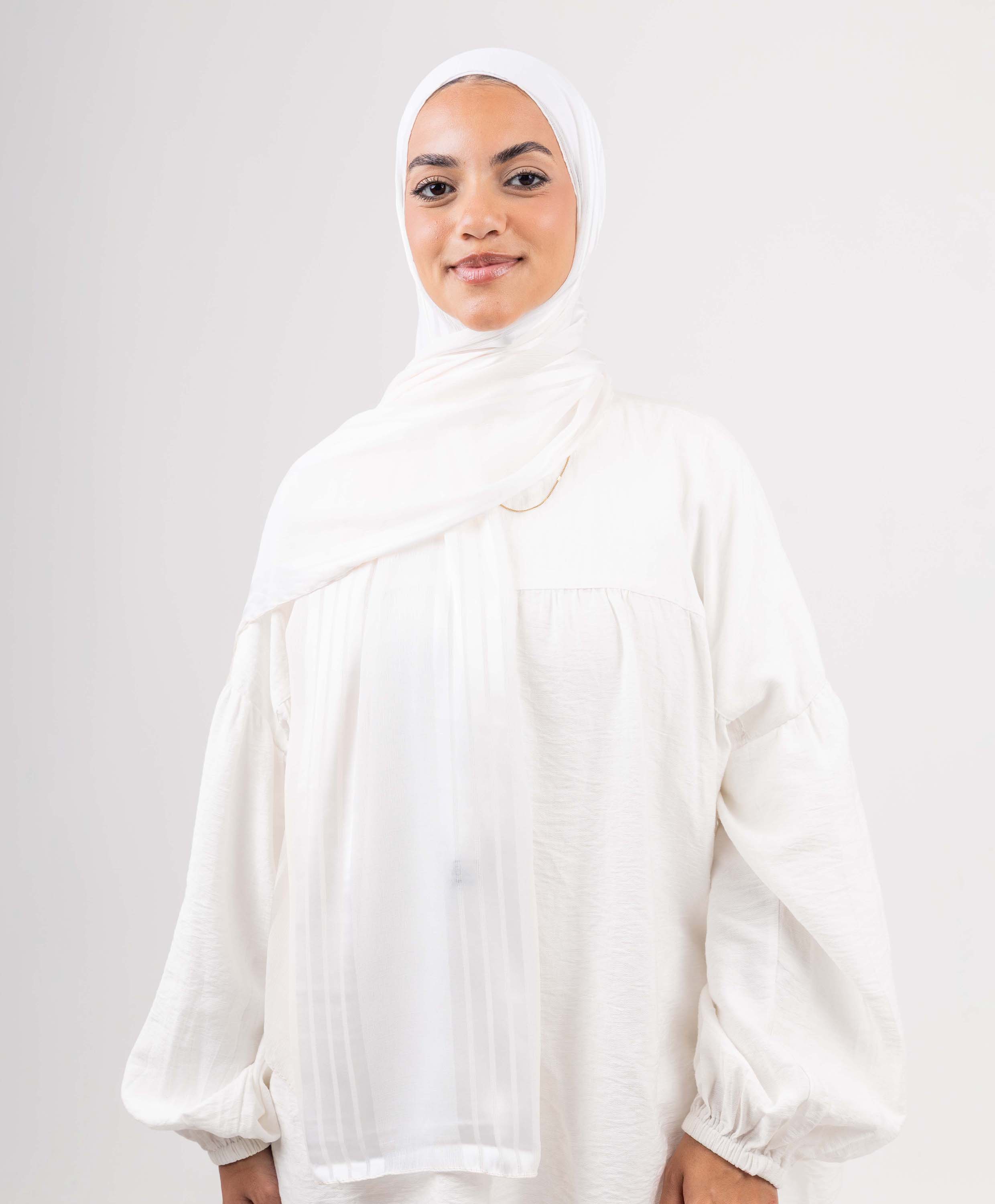 Crinkle Satin Chiffon Scarf - Image 4