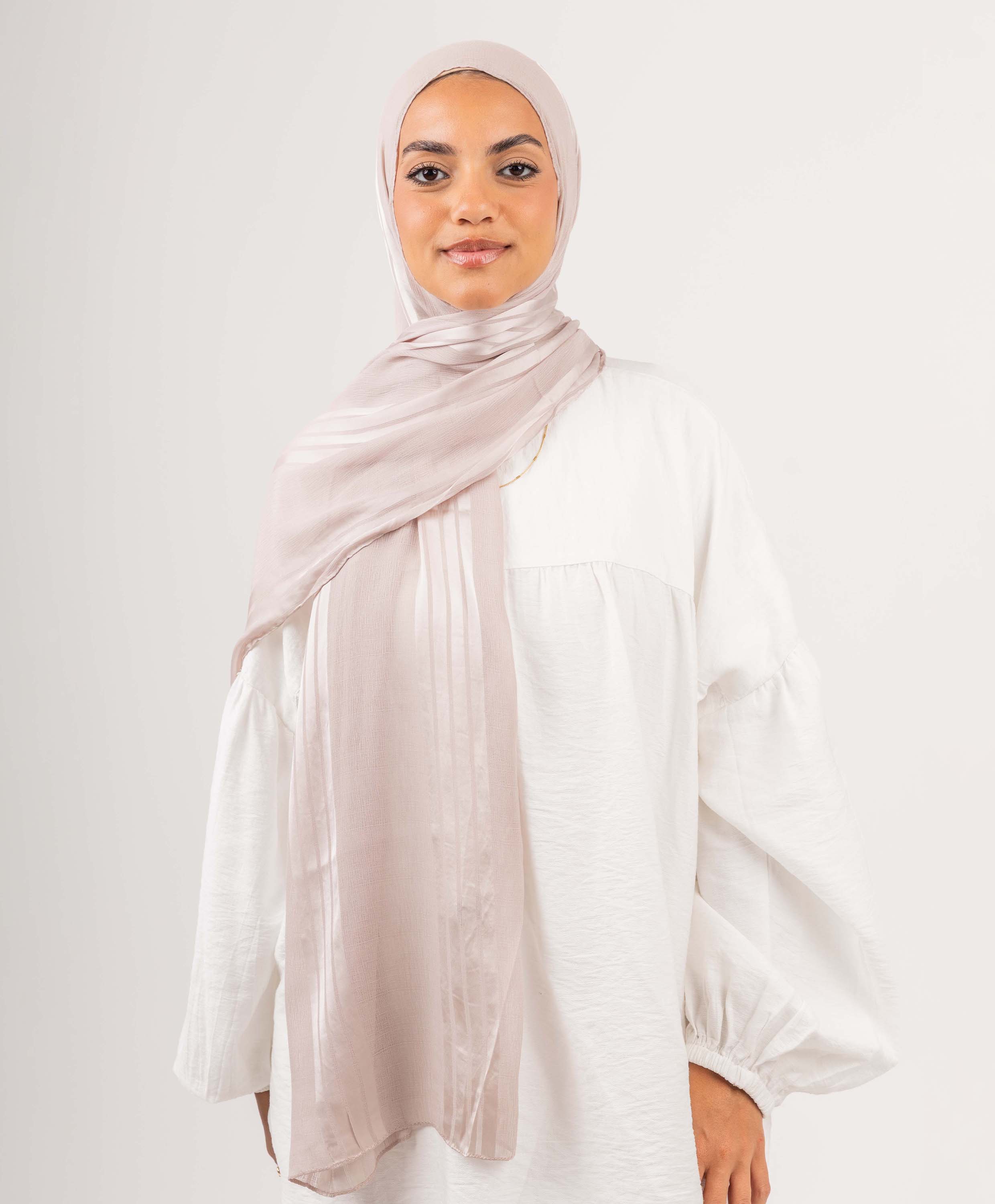 Crinkle Satin Chiffon Scarf - Image 6