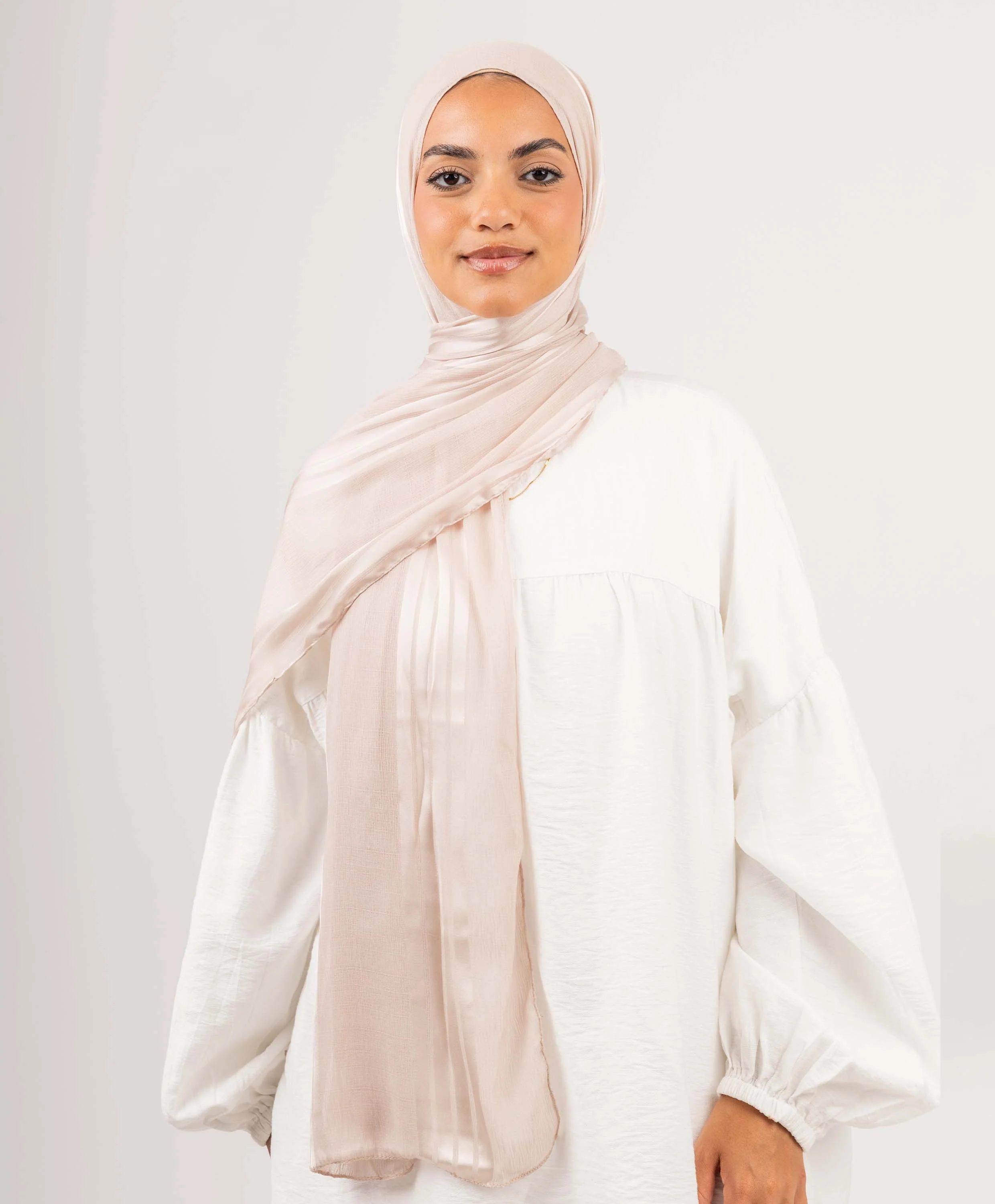 Crinkle Satin Chiffon Scarf - Image 7