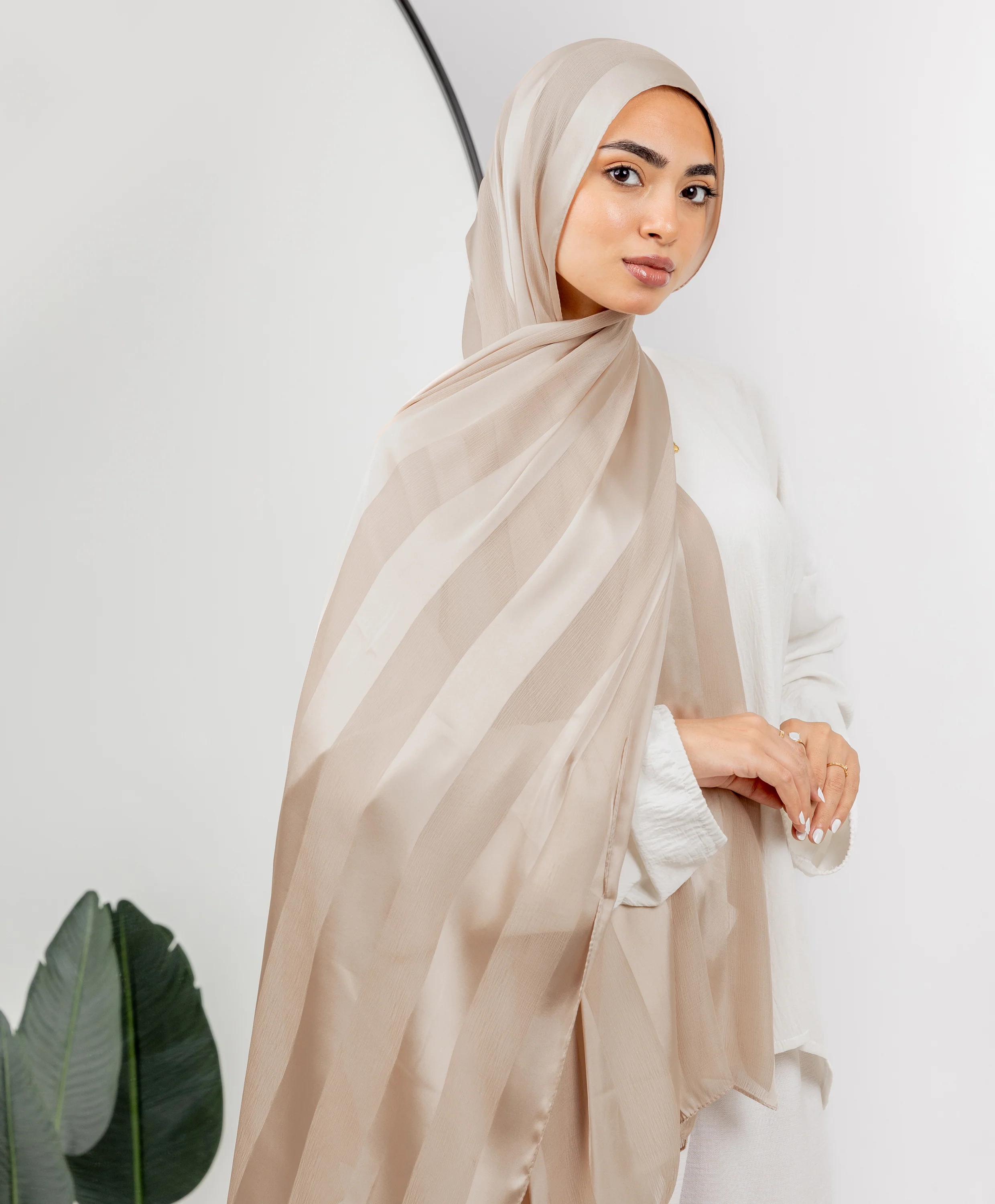 Crinkle Satin Chiffon Scarf - Image 9