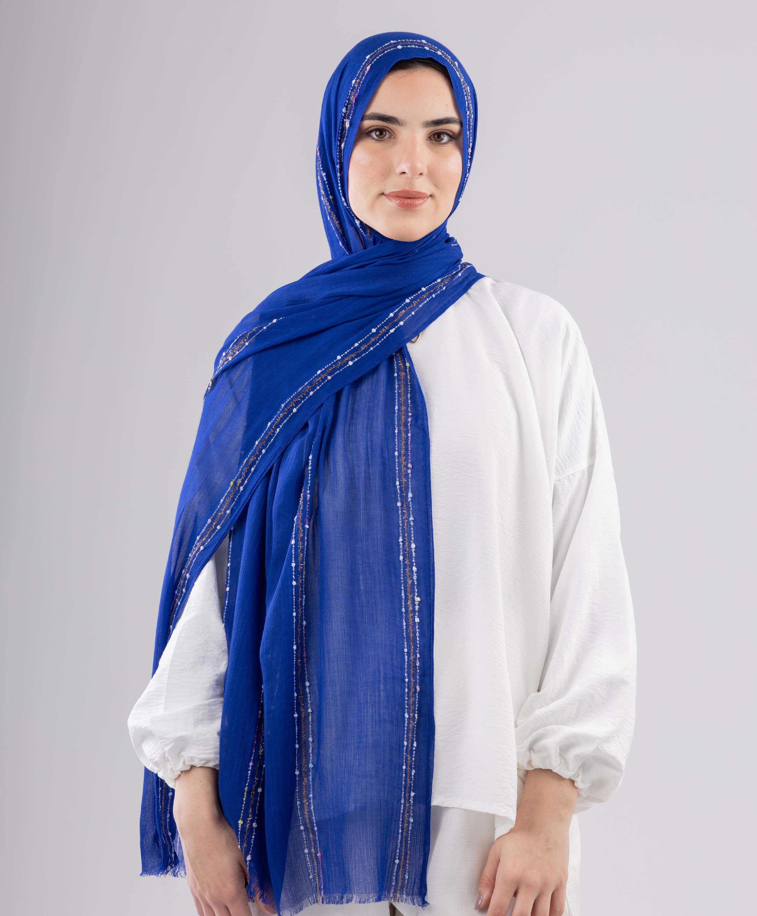 Embroidered Linen Scarf - Image 13
