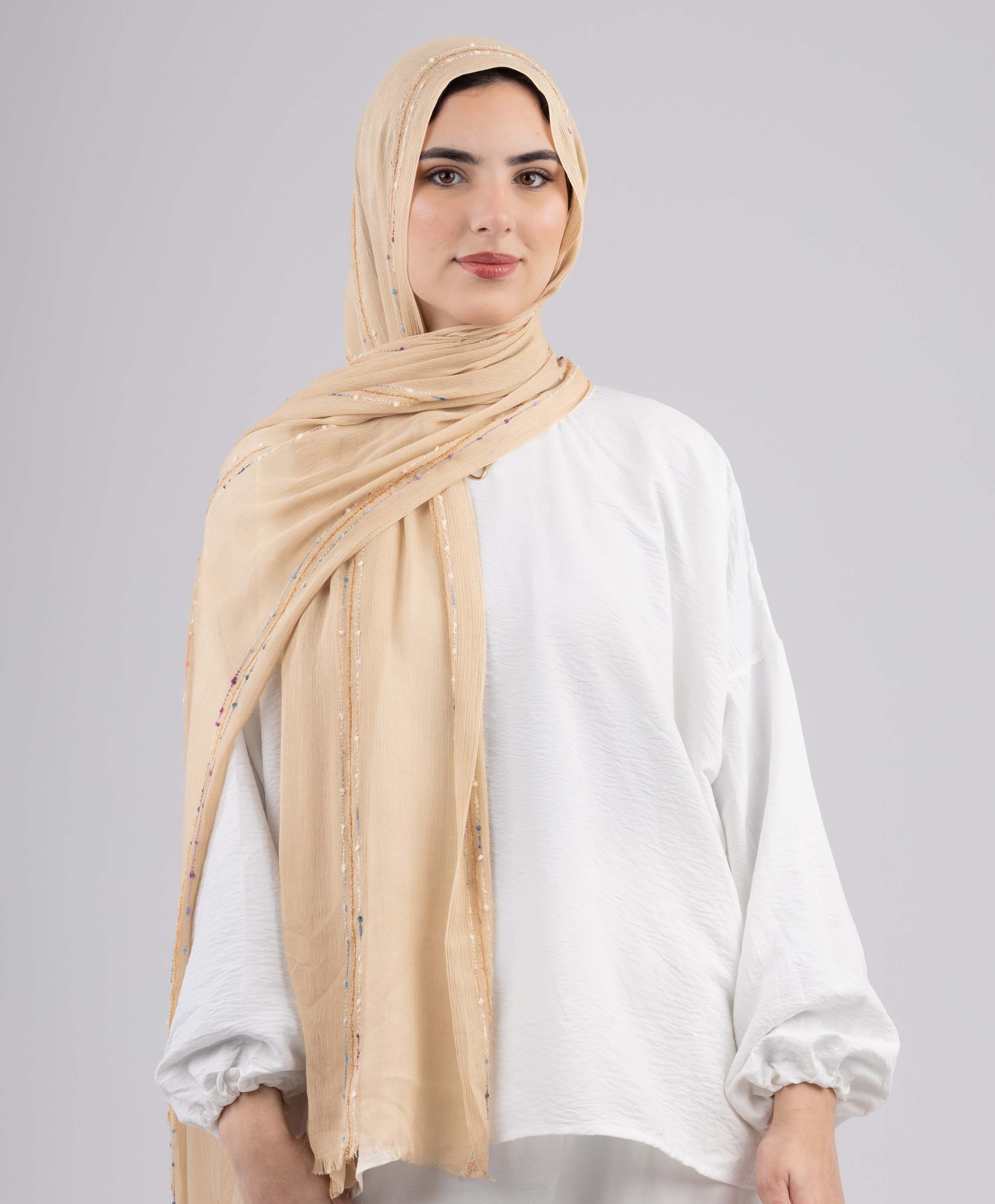 Embroidered Linen Scarf - Image 15