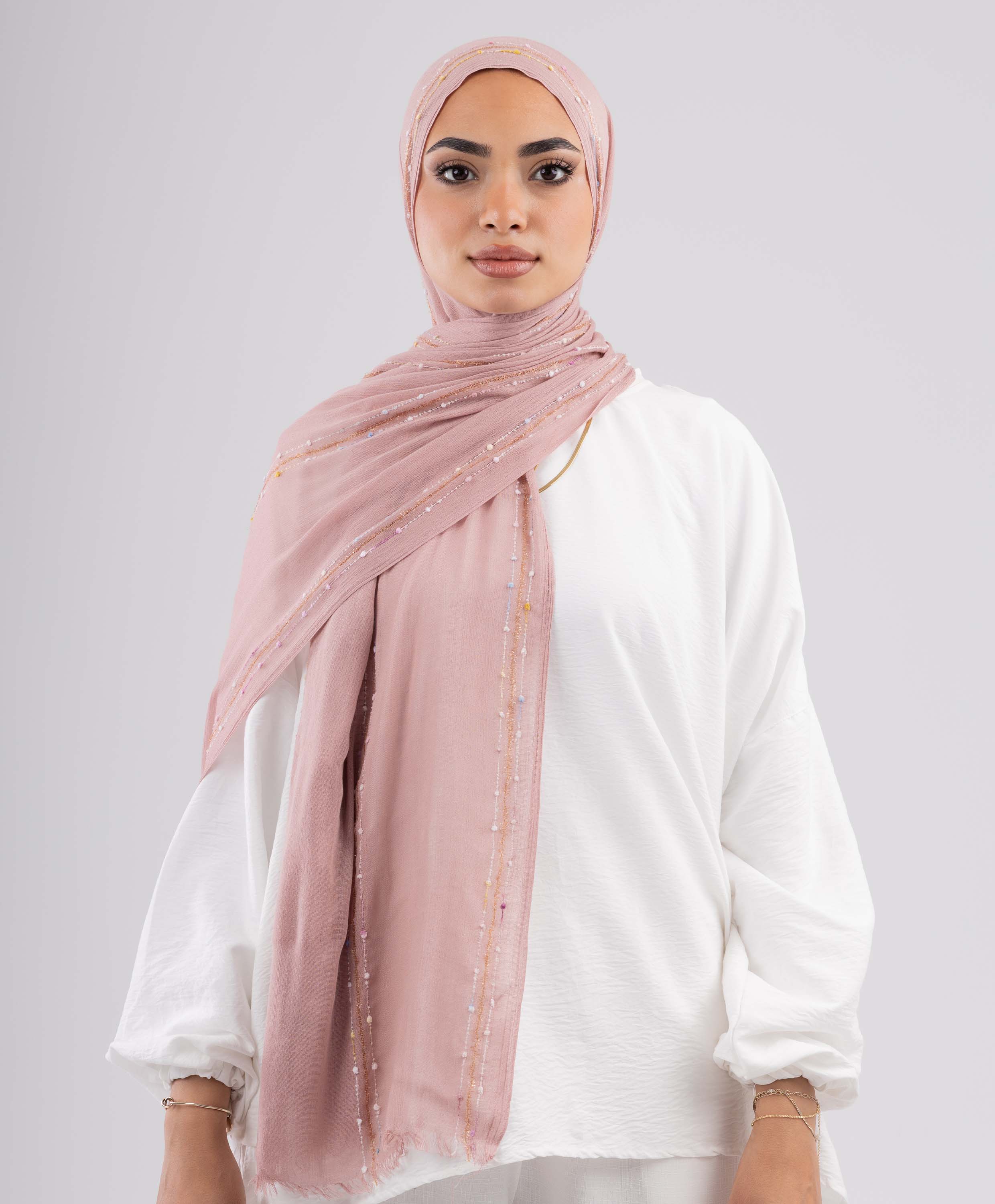 Embroidered Linen Scarf - Image 17