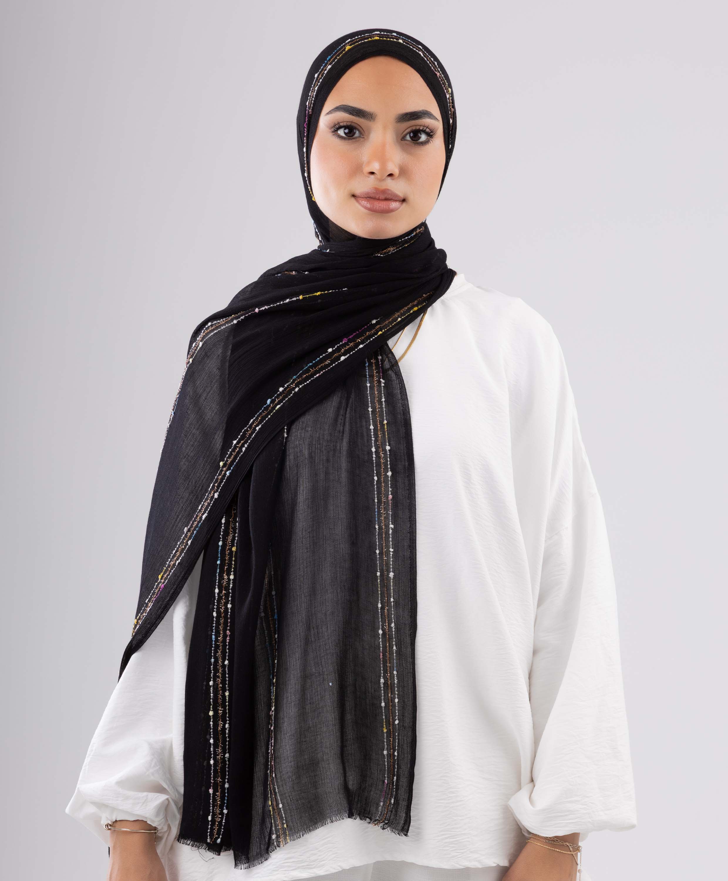 Embroidered Linen Scarf - Image 18