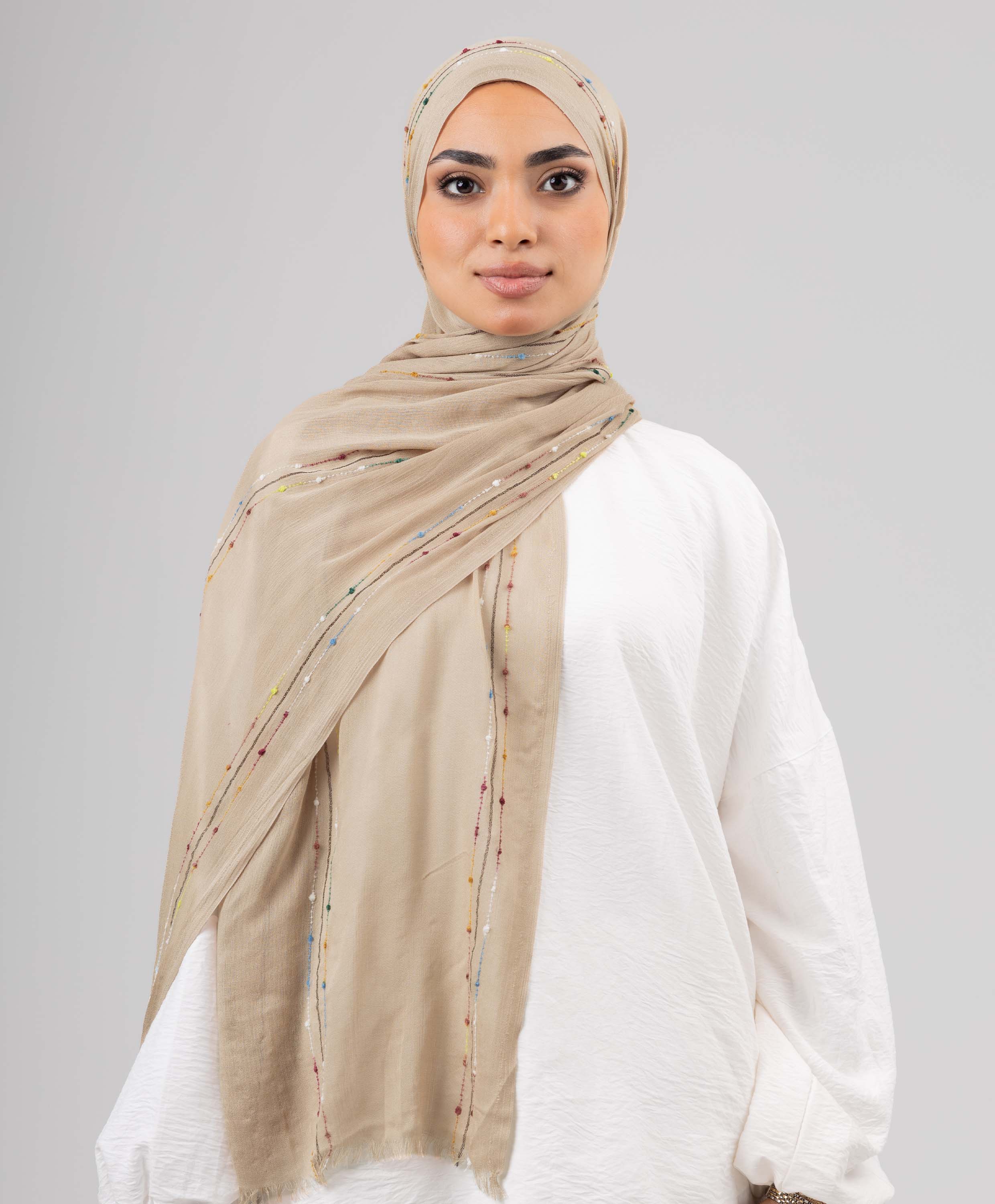 Embroidered Linen Scarf - Image 19
