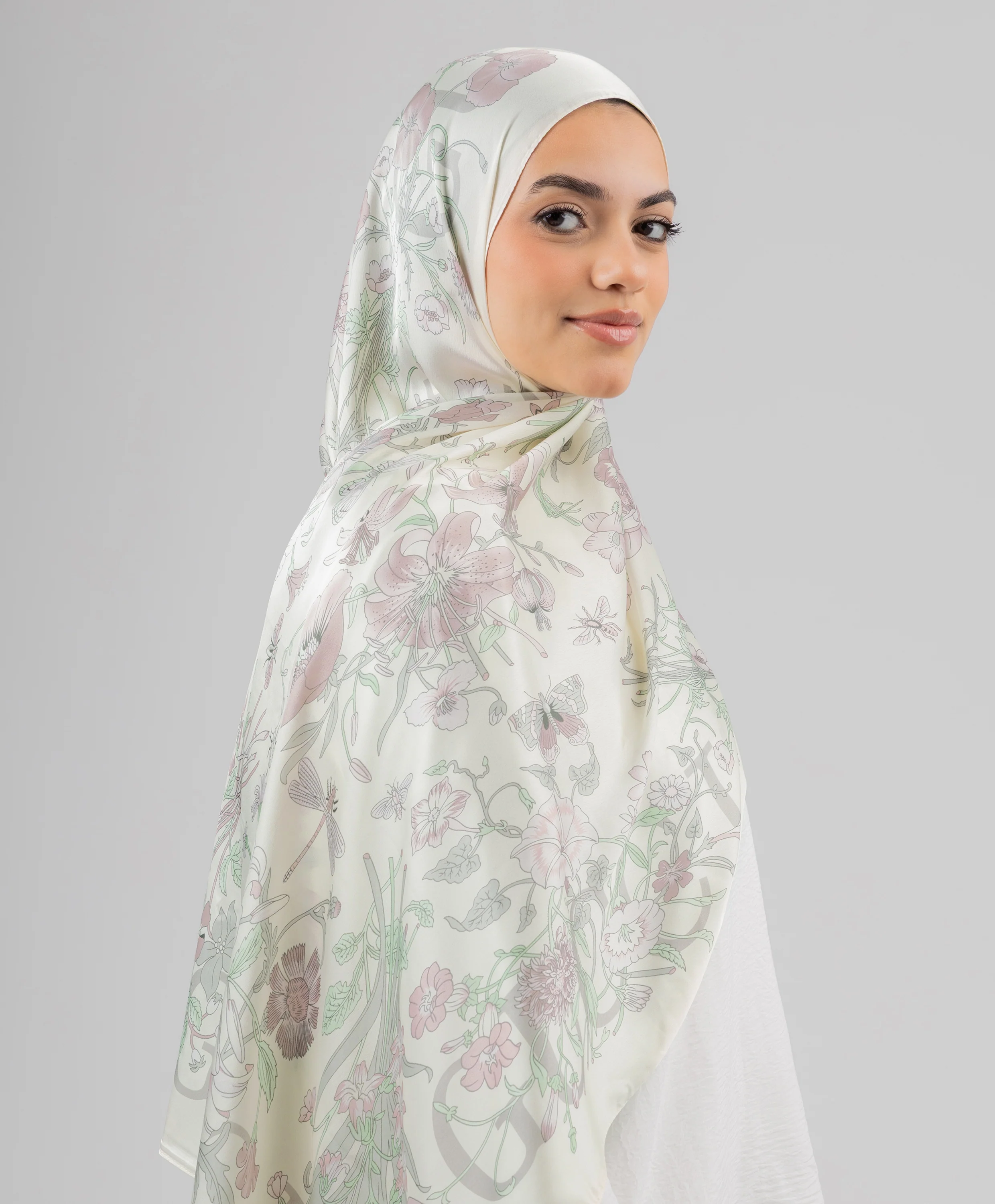 Floral Silk Scarf - Image 3