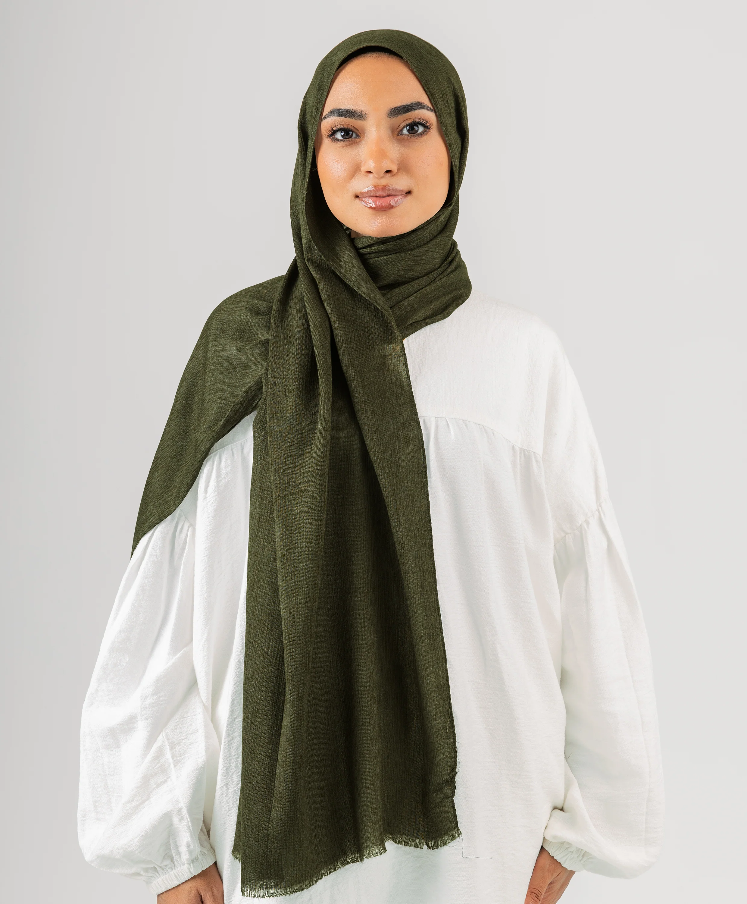 Foggy Marble Tassels Cotton Scarf - Image 20