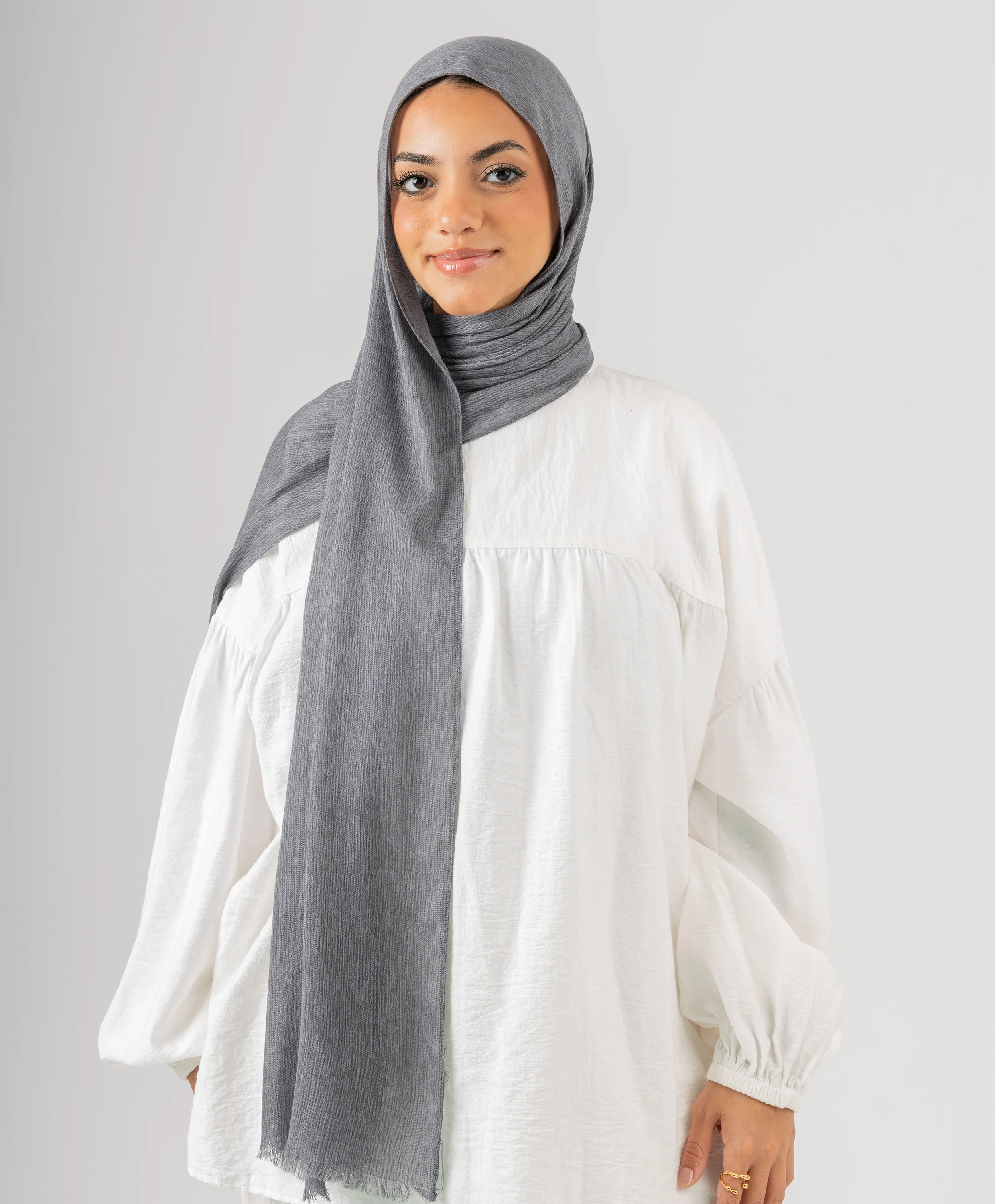 Foggy Marble Tassels Cotton Scarf - Image 40