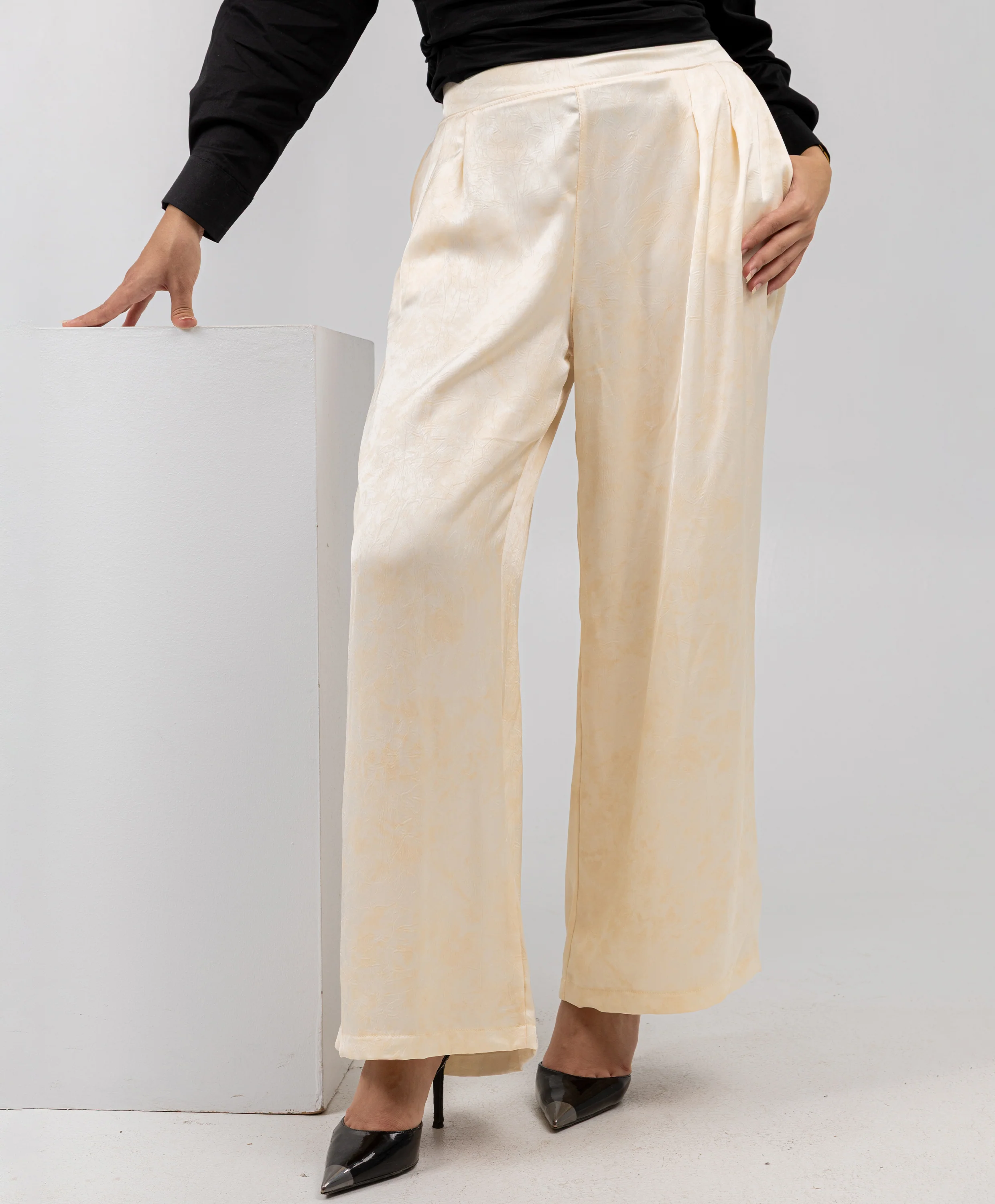 Glossy Satin Pants - Image 3