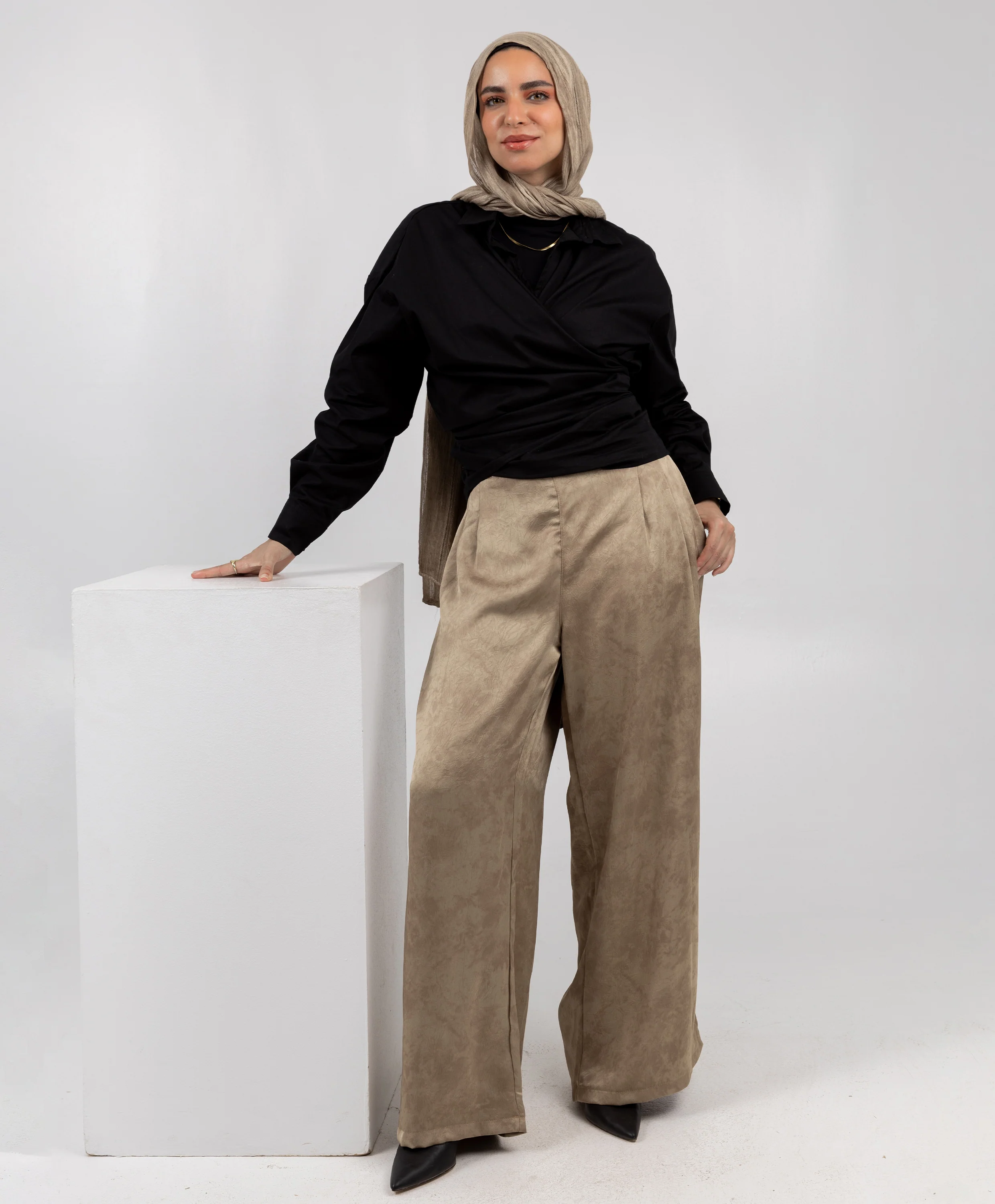 Glossy Satin Pants - Image 5