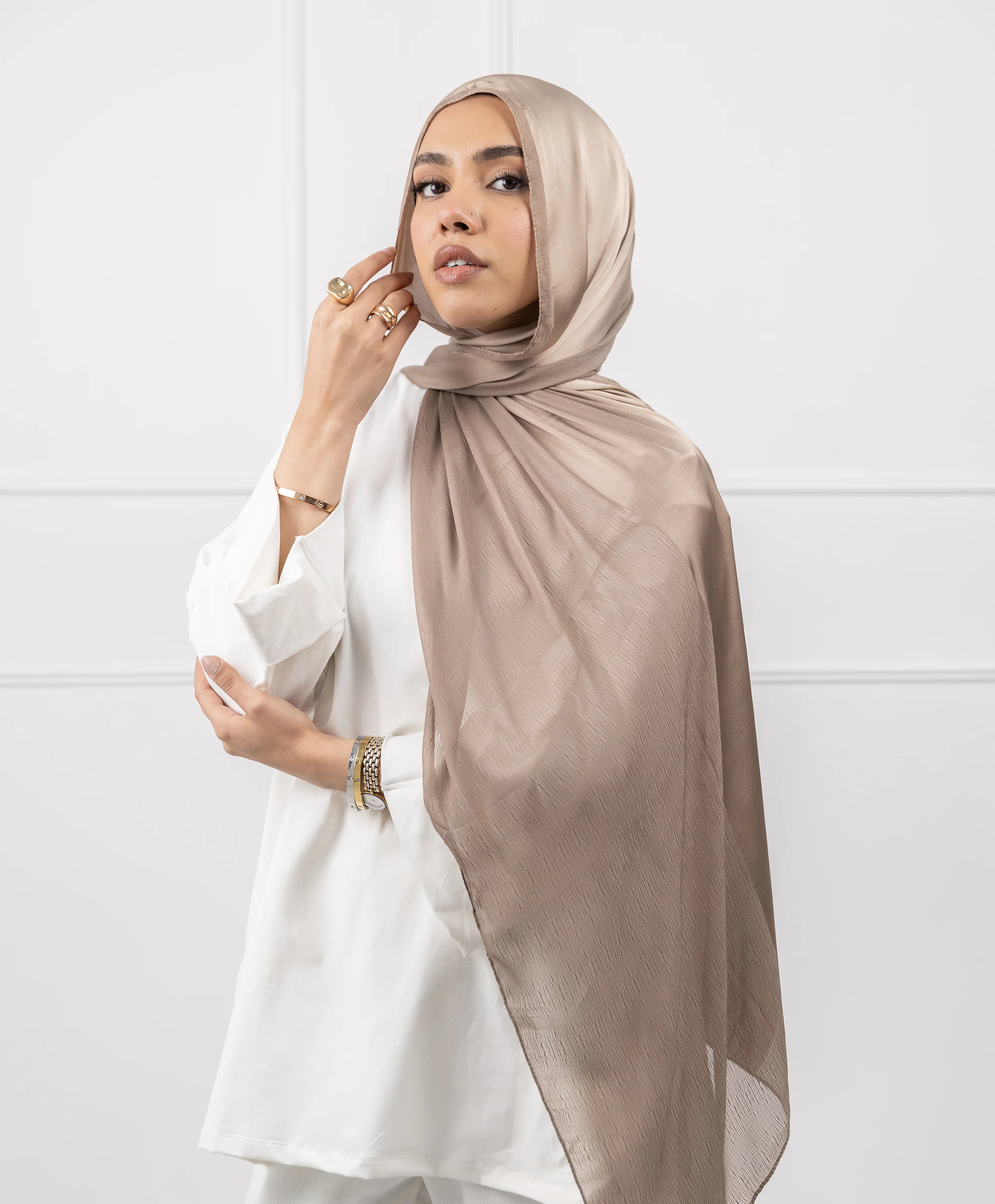 Half Crinkle Satin Scarf - Image 13