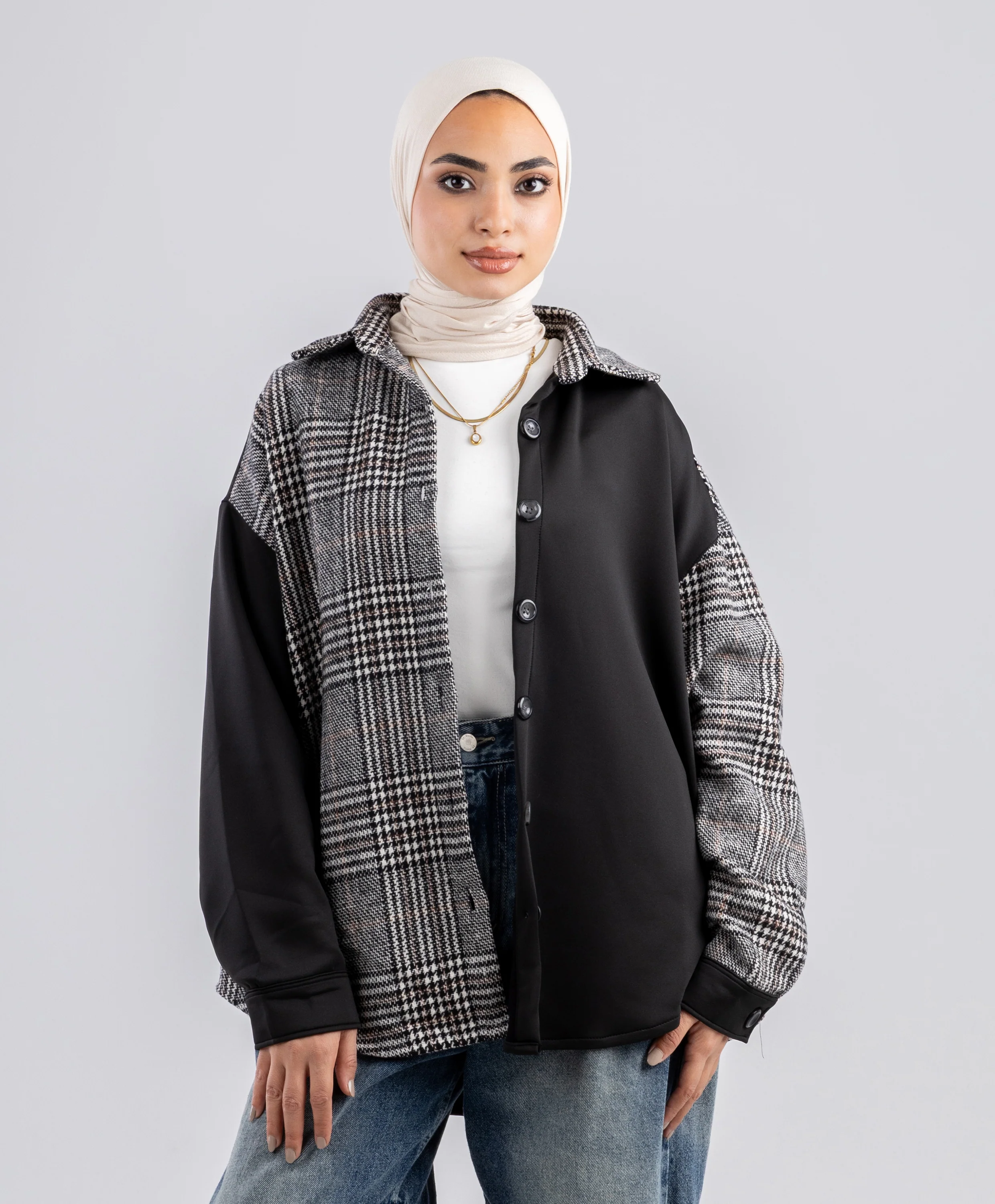 Half Plaid Shirt - Image 4