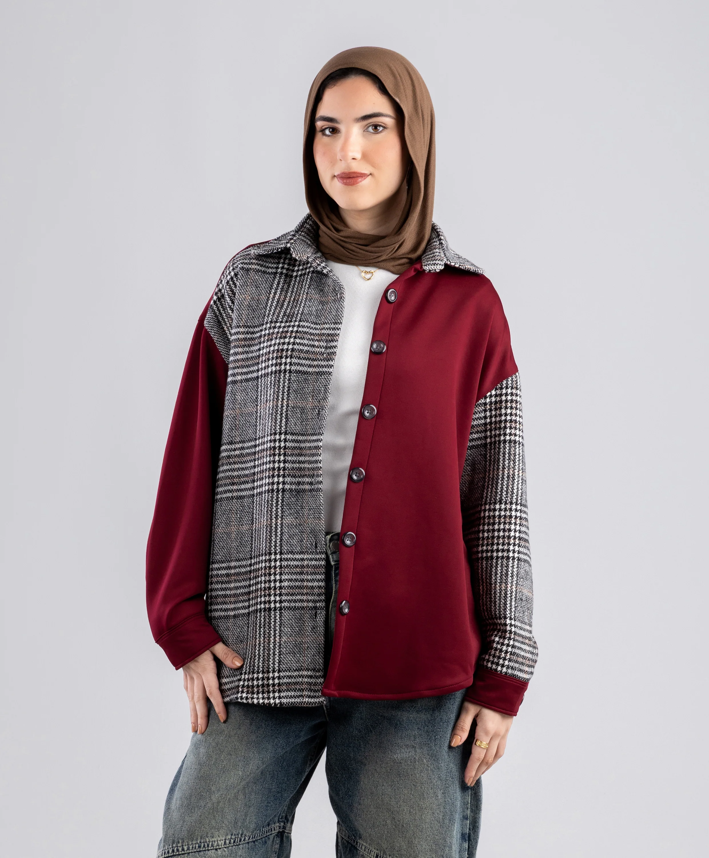Half Plaid Shirt - Image 6