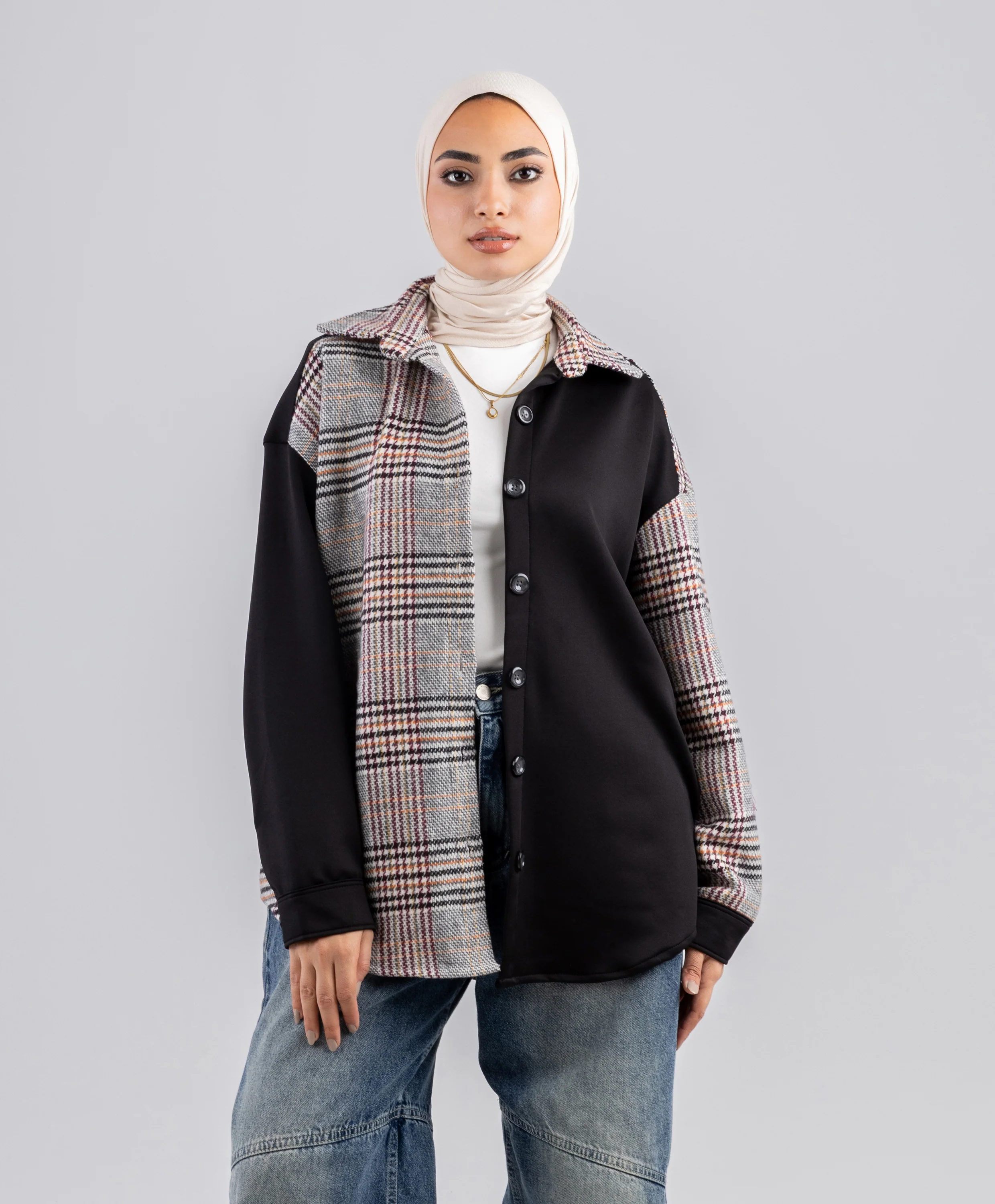 Half Plaid Shirt - Image 7