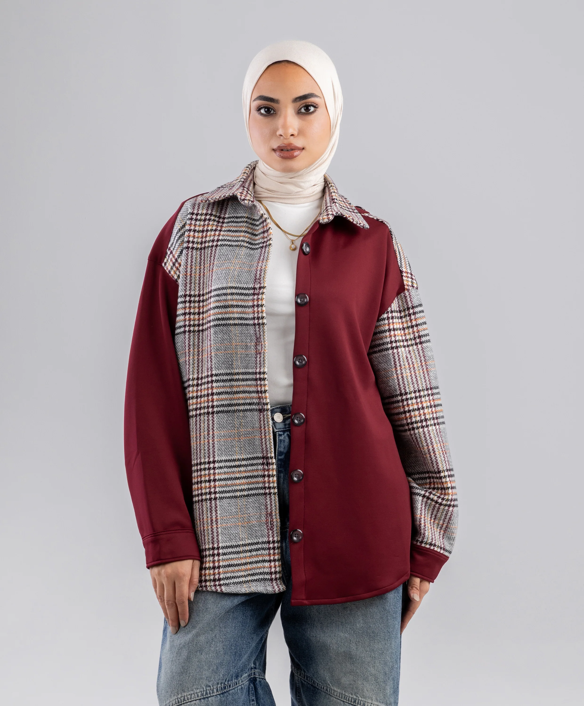 Half Plaid Shirt - Image 8