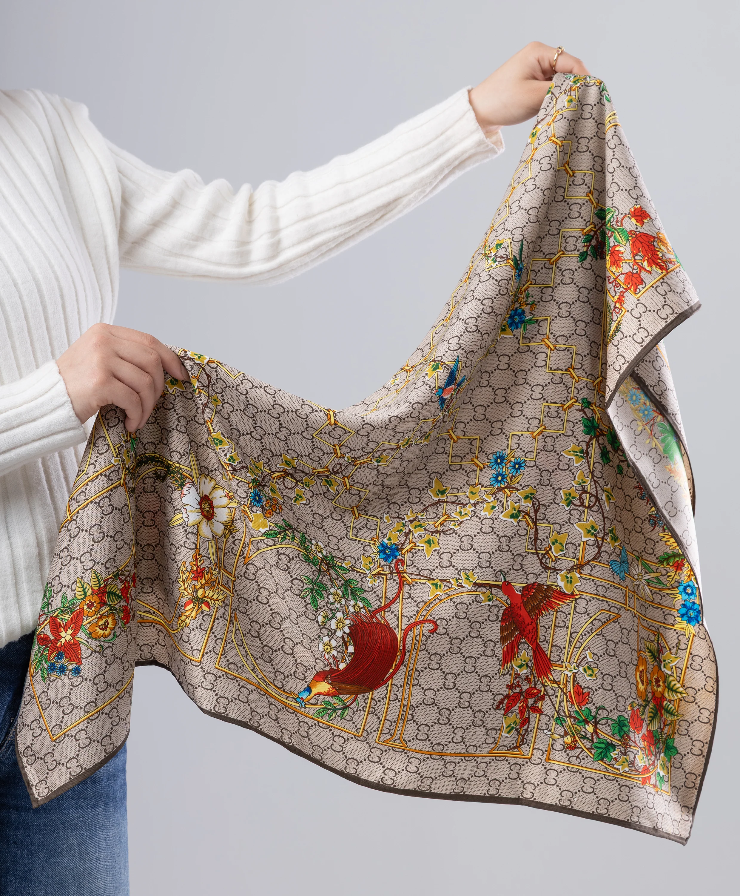 Luxury Silk Square Scarf - Image 13