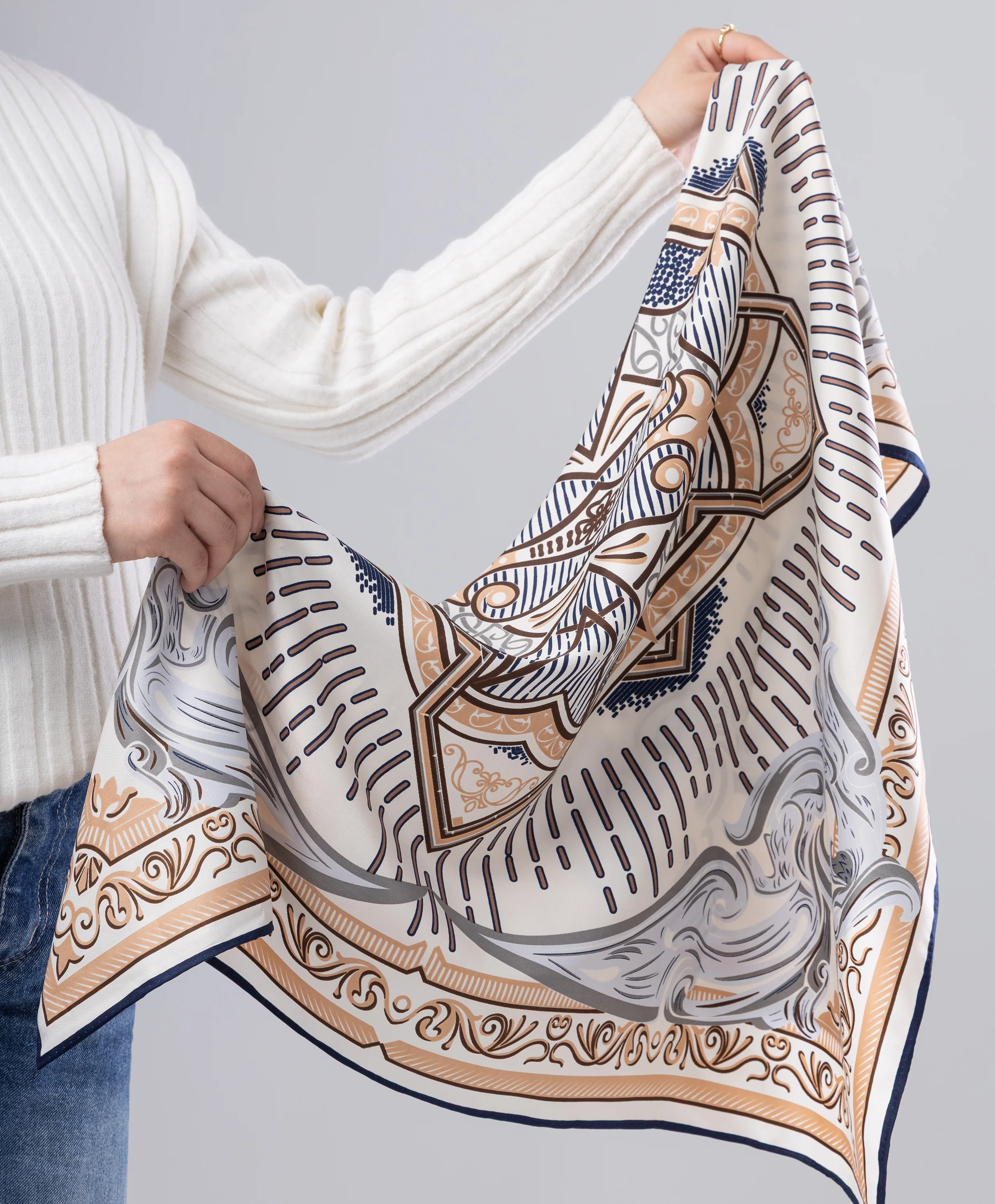 Luxury Silk Square Scarf - Image 14