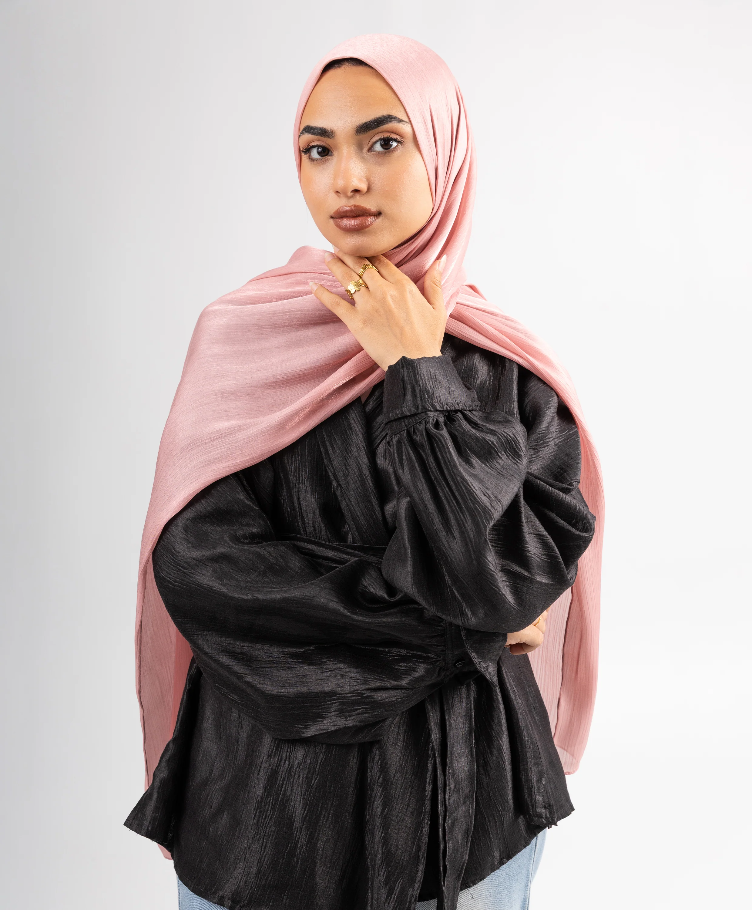 Organza Crinkle Satin Scarf - Image 6