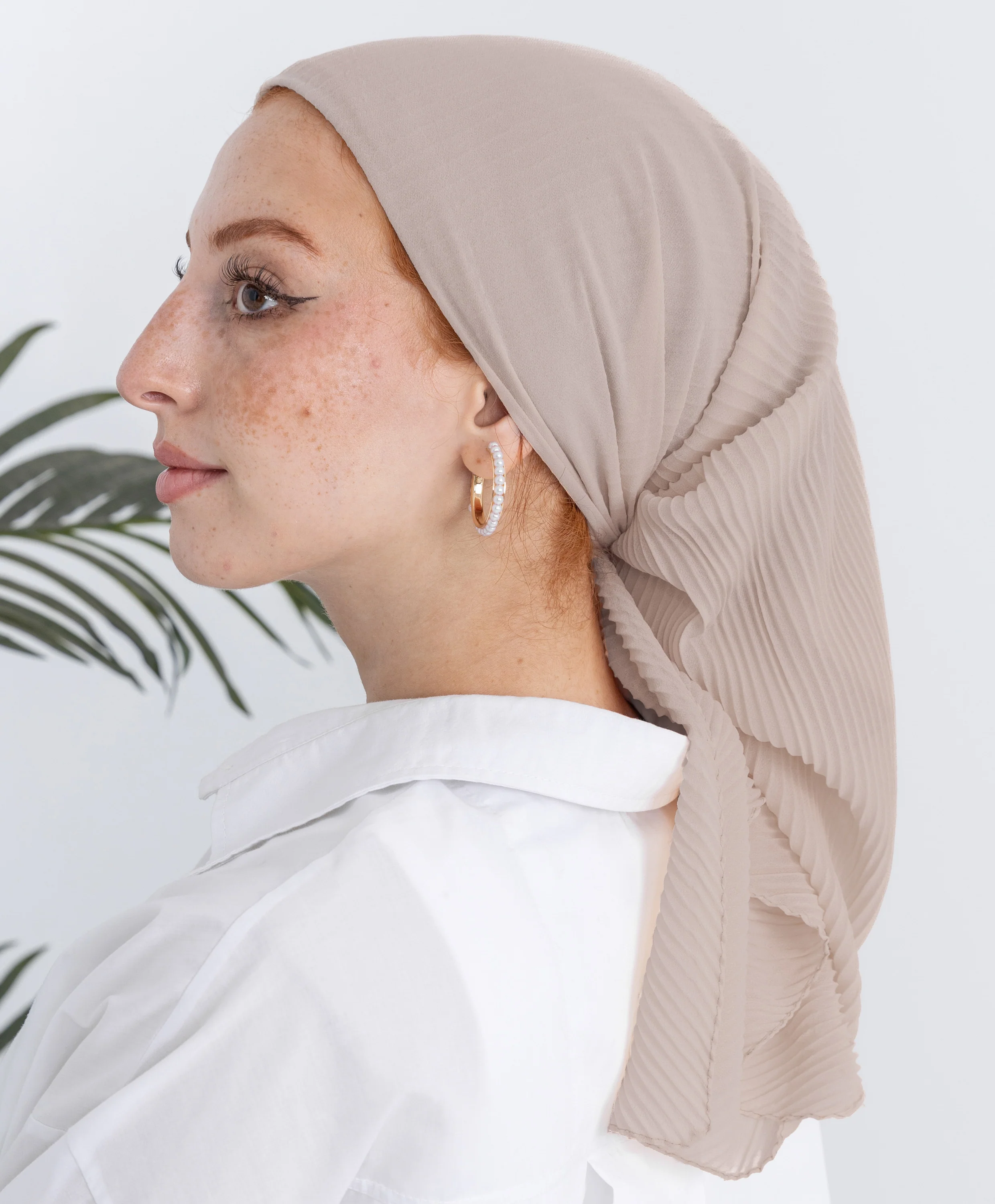 Pleated Plain Square Scarf - Image 22