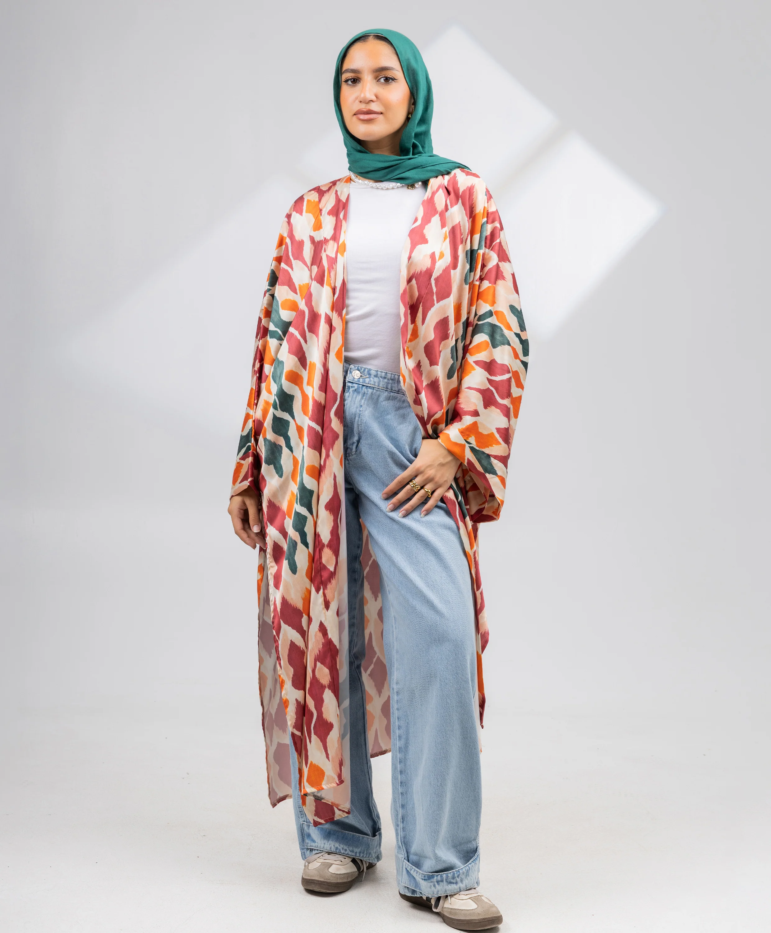 Printed Satin Kimono - Image 11