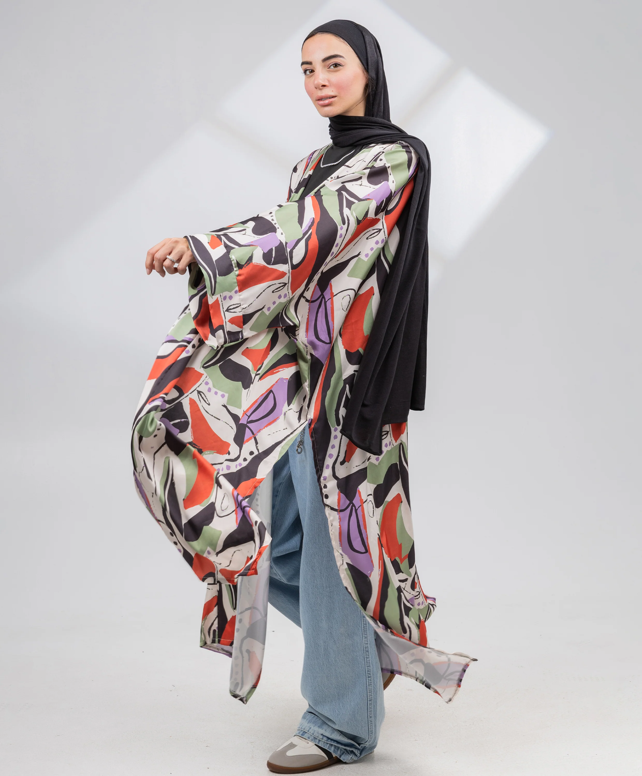 Printed Satin Kimono - Image 4