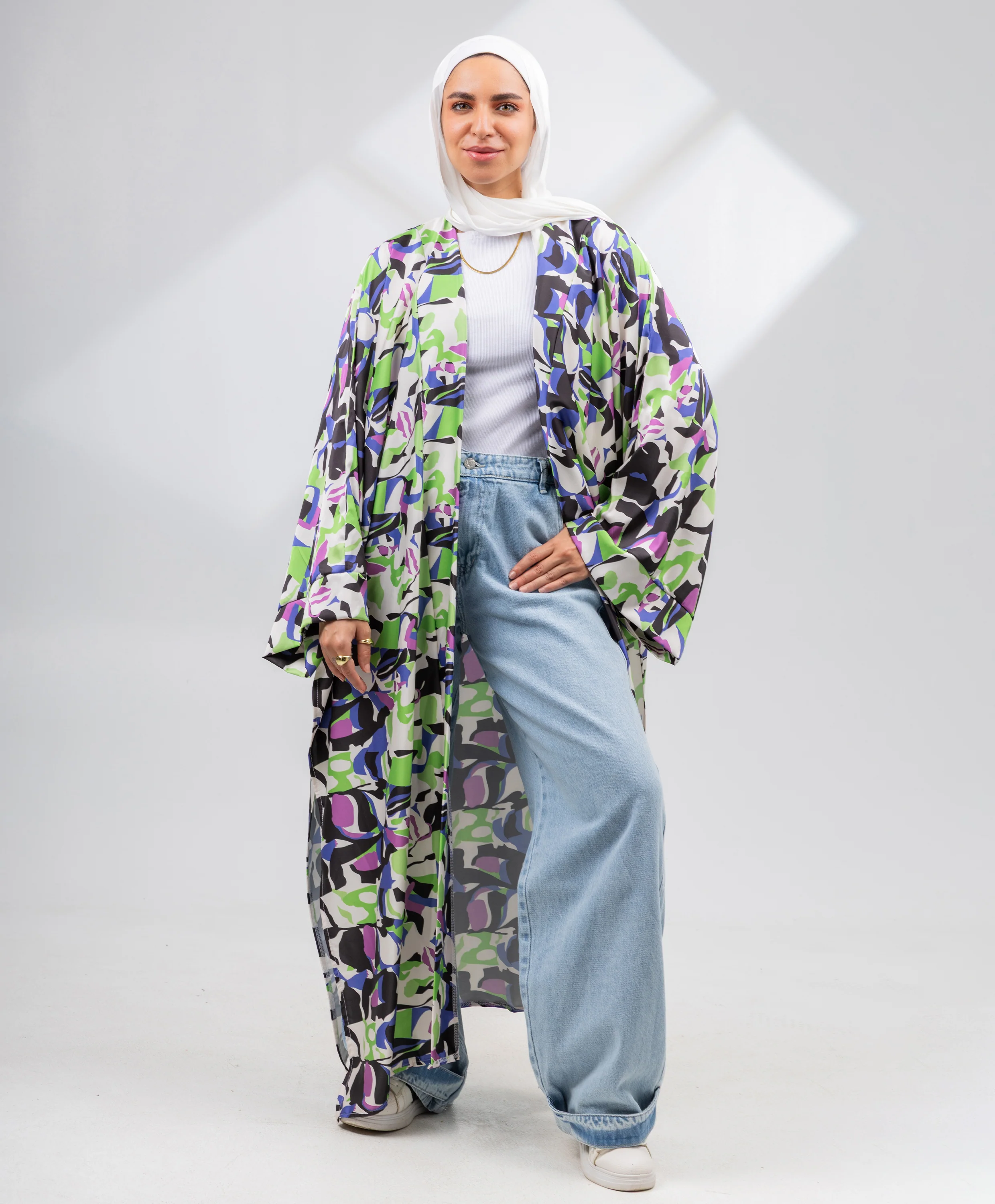 Printed Satin Kimono - Image 5