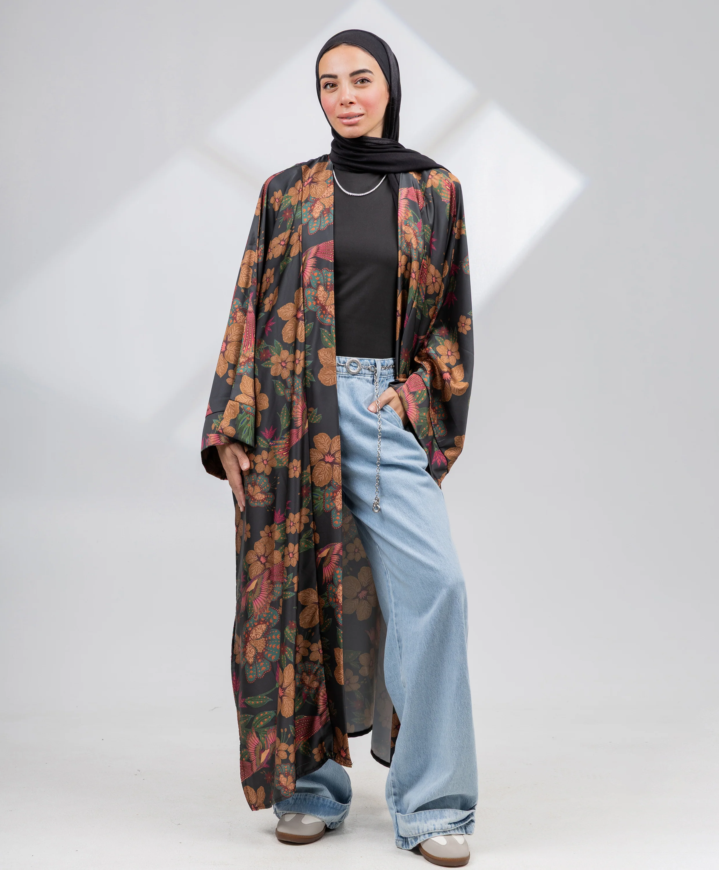 Printed Satin Kimono - Image 6