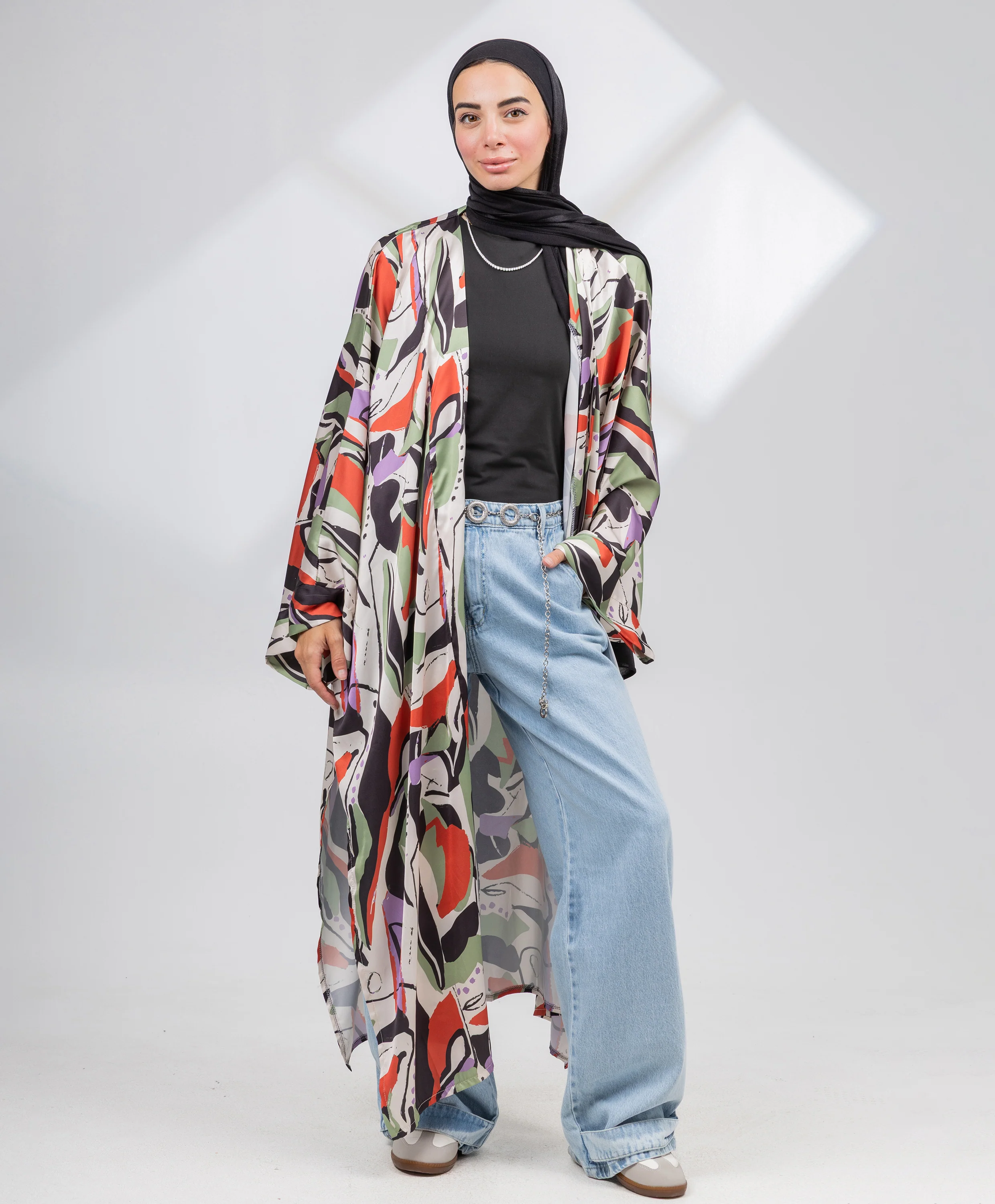 Printed Satin Kimono - Image 8