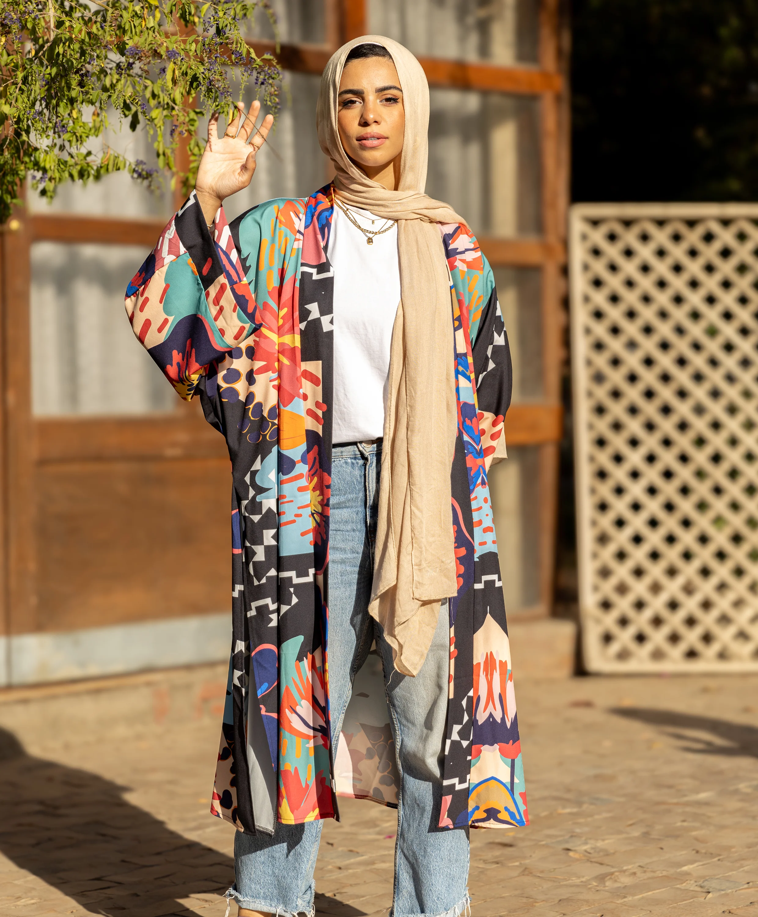 Printed Satin Kimono - Image 10