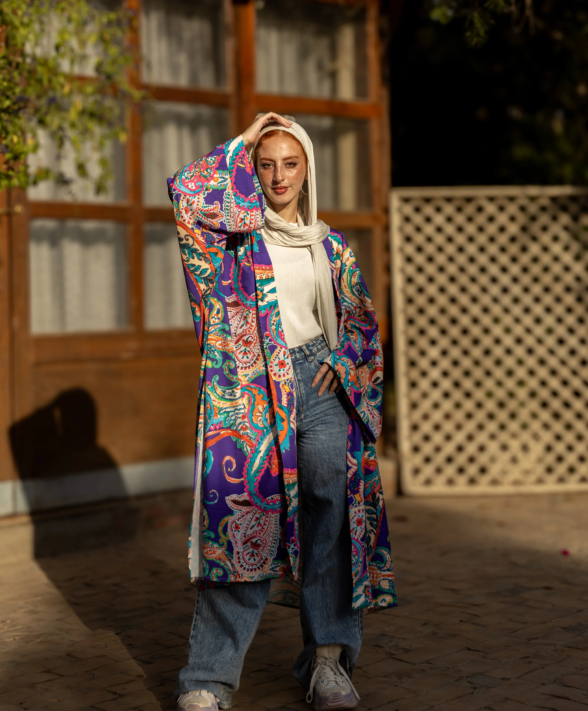 Printed Satin Kimono - Image 11