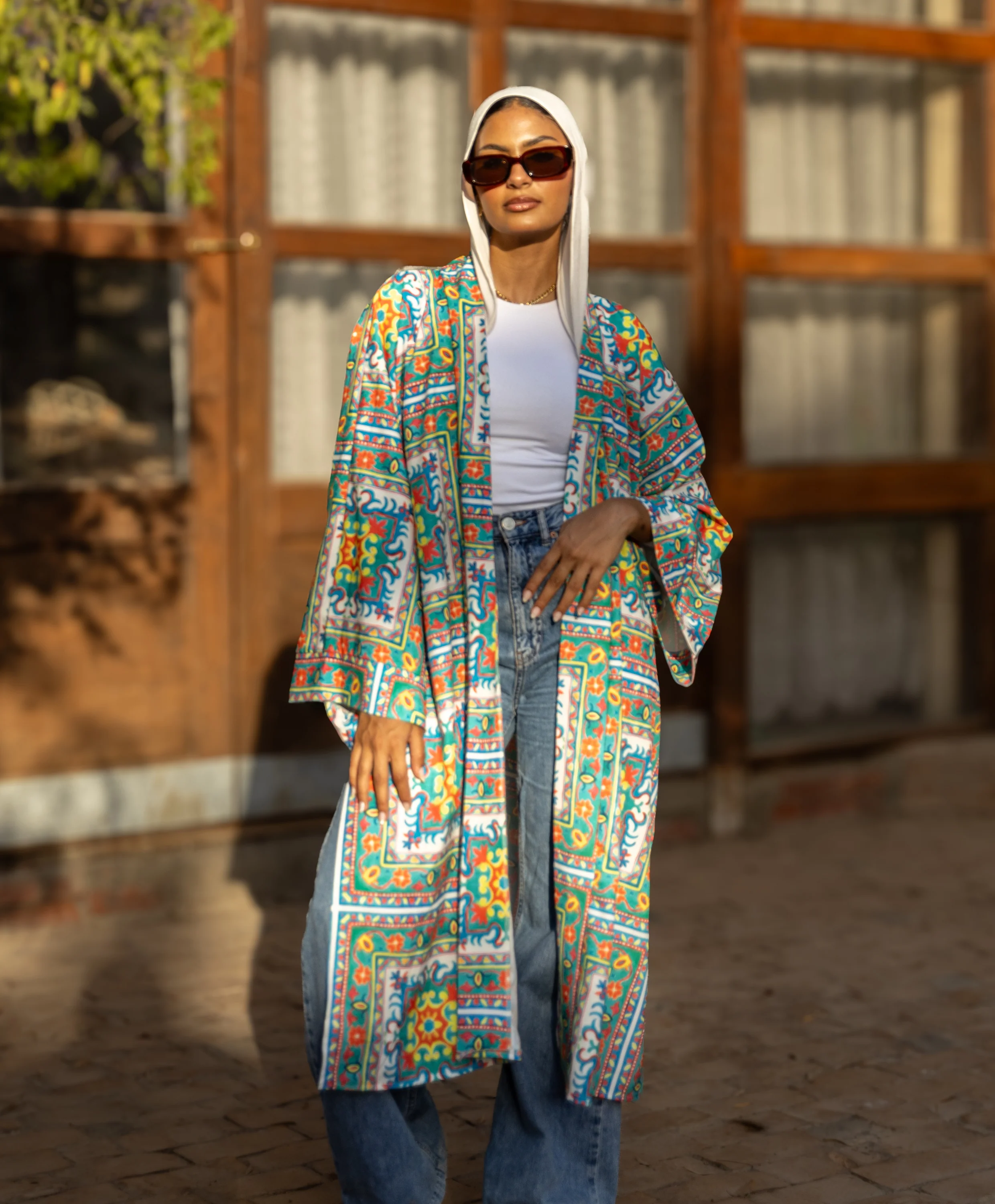 Printed Satin Kimono - Image 14