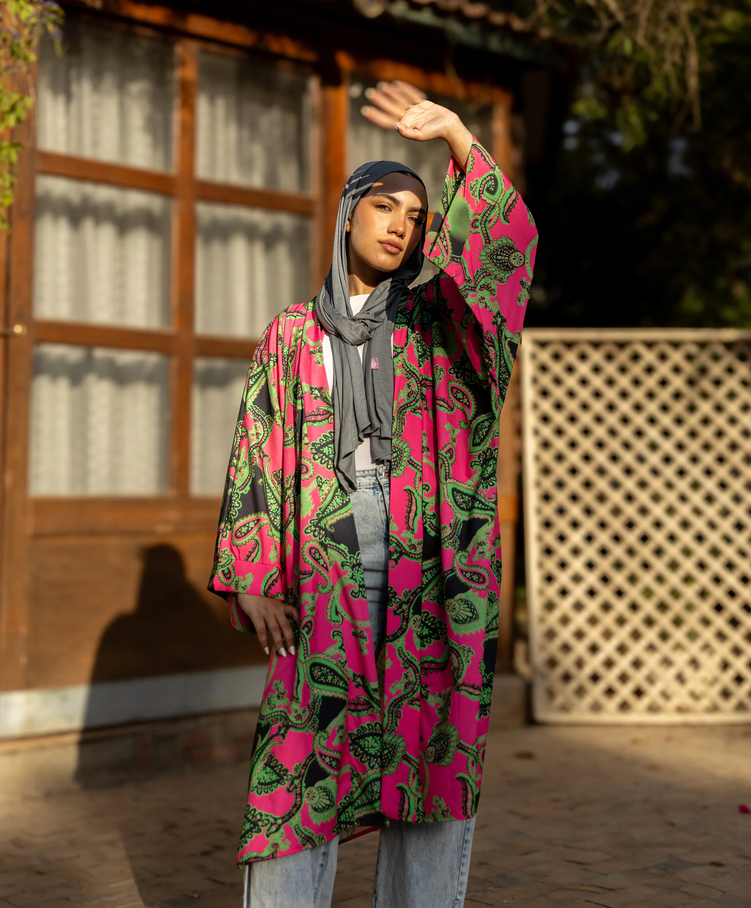 Printed Satin Kimono - Image 16