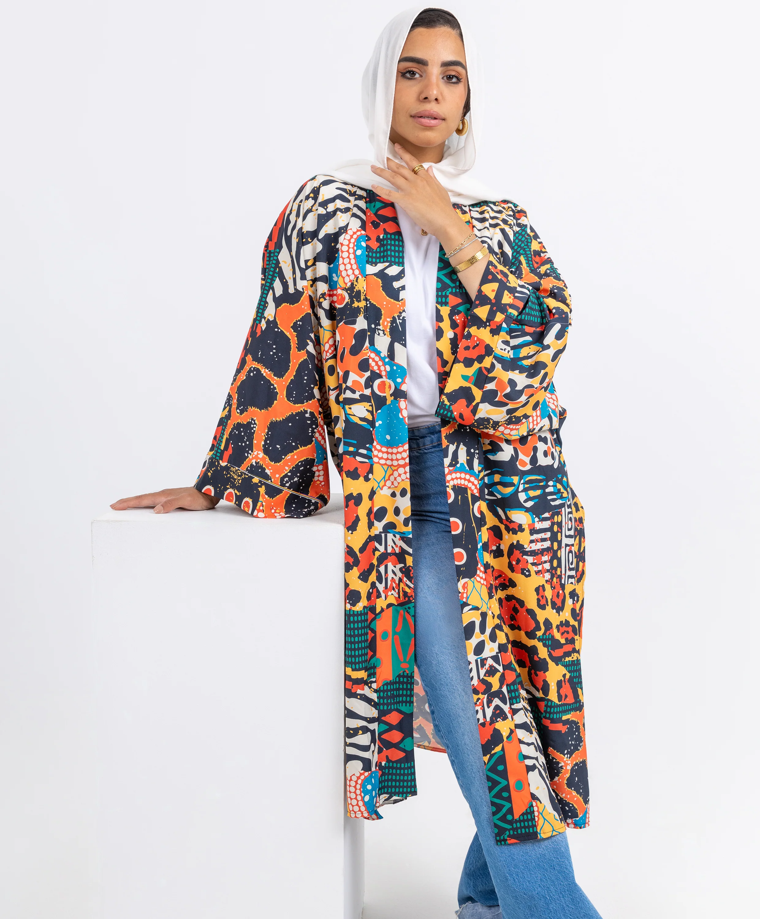 Printed Satin Kimono - Image 18