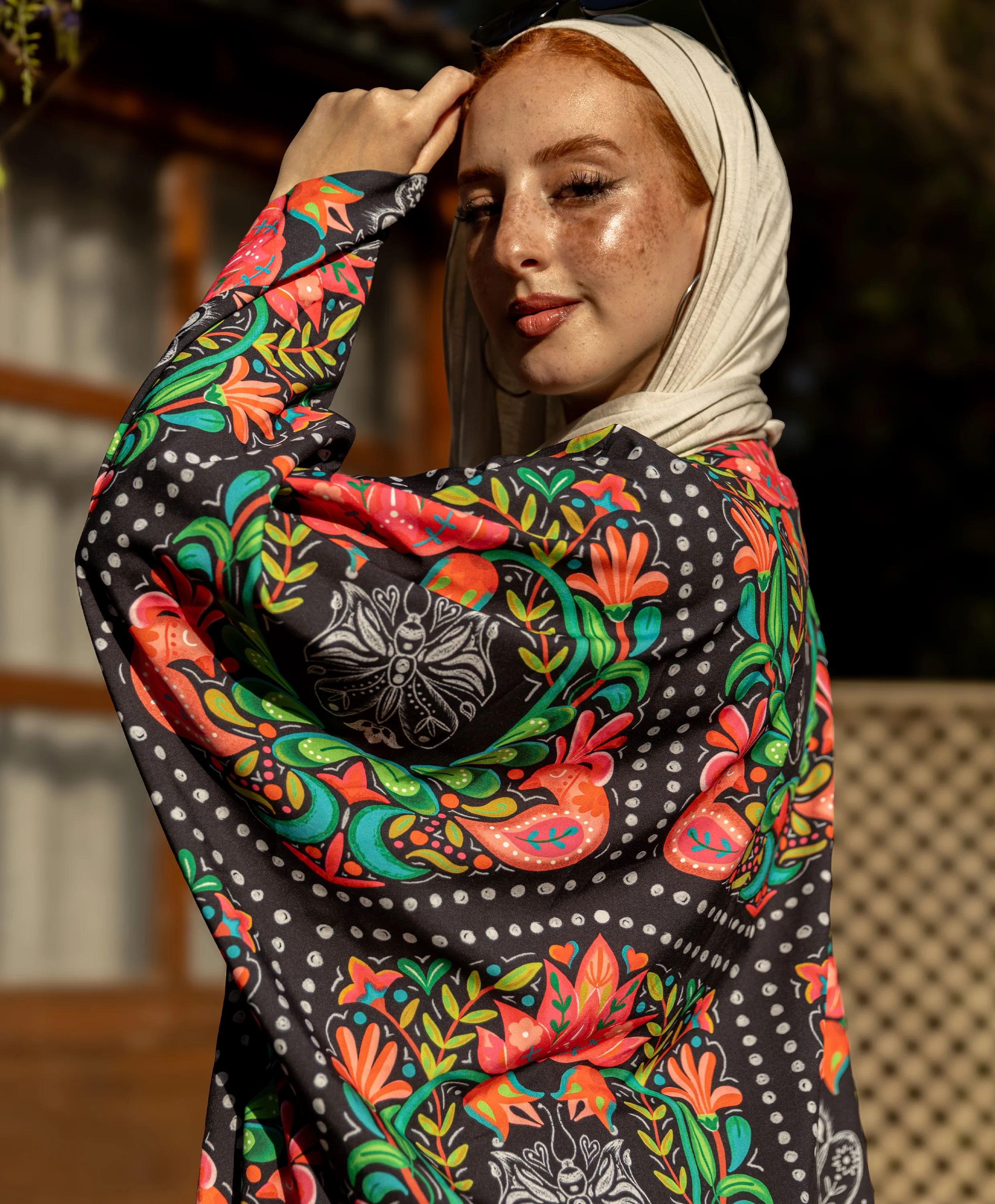 Printed Satin Kimono - Image 3