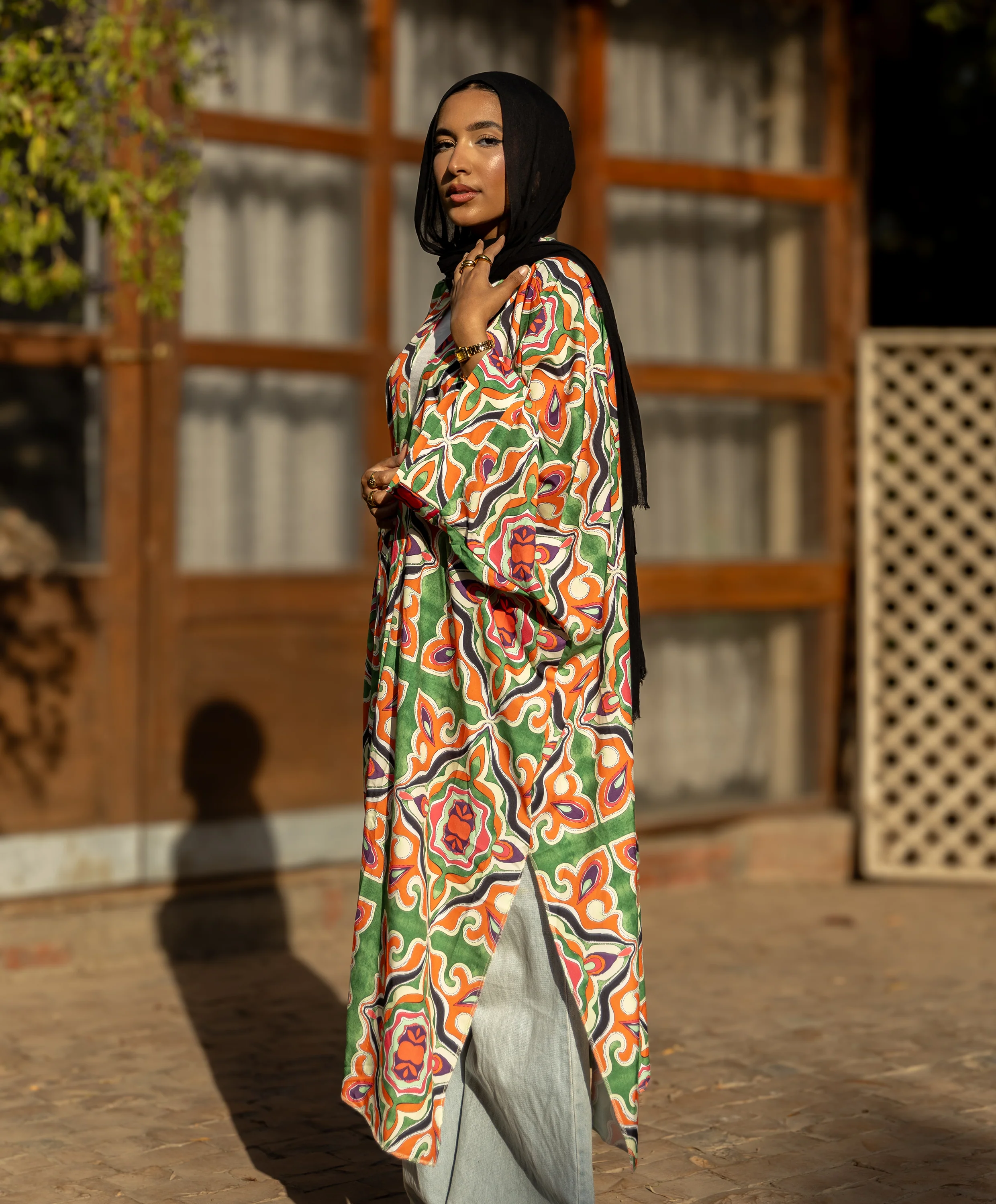 Printed Satin Kimono - Image 6