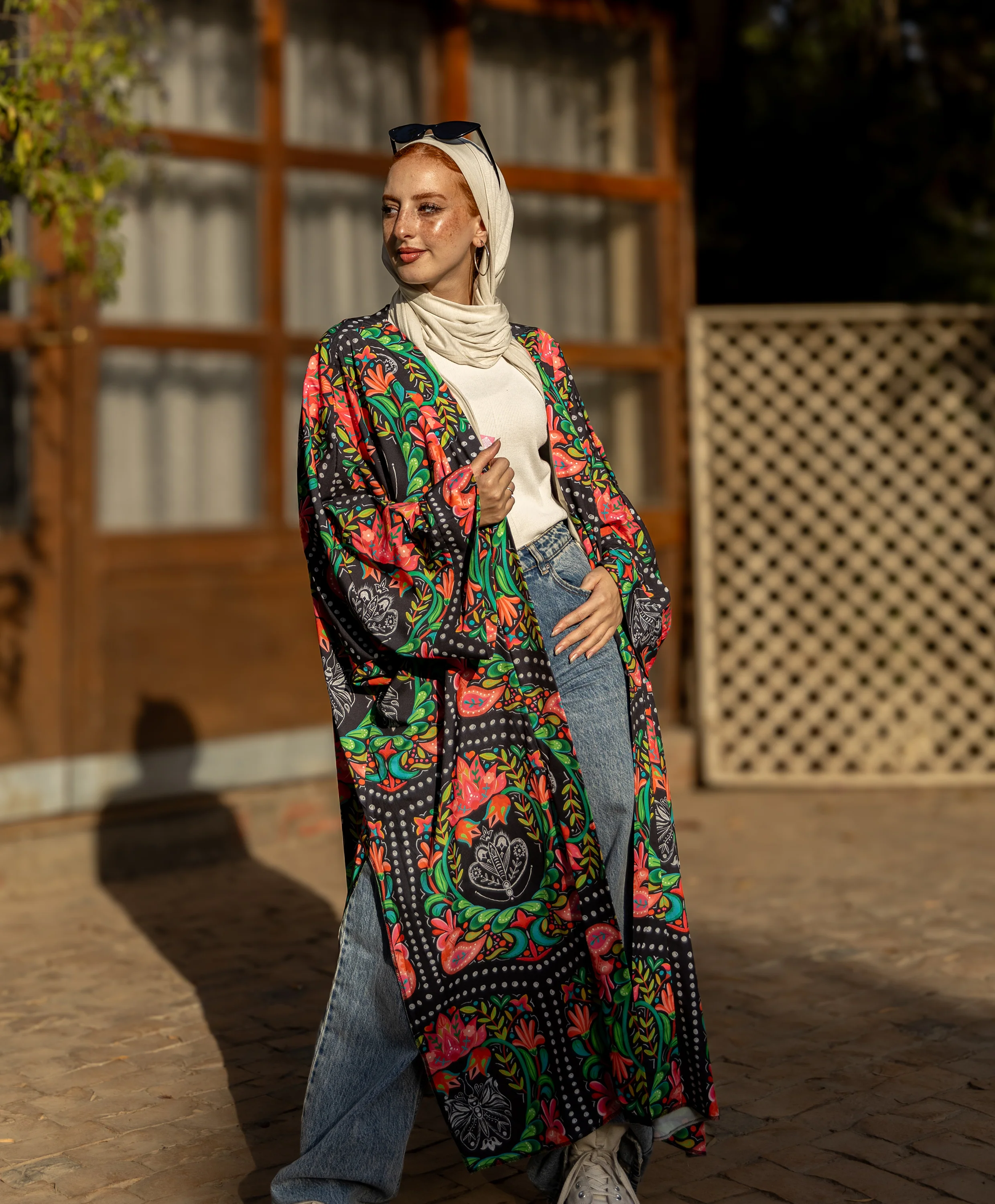 Printed Satin Kimono - Image 7