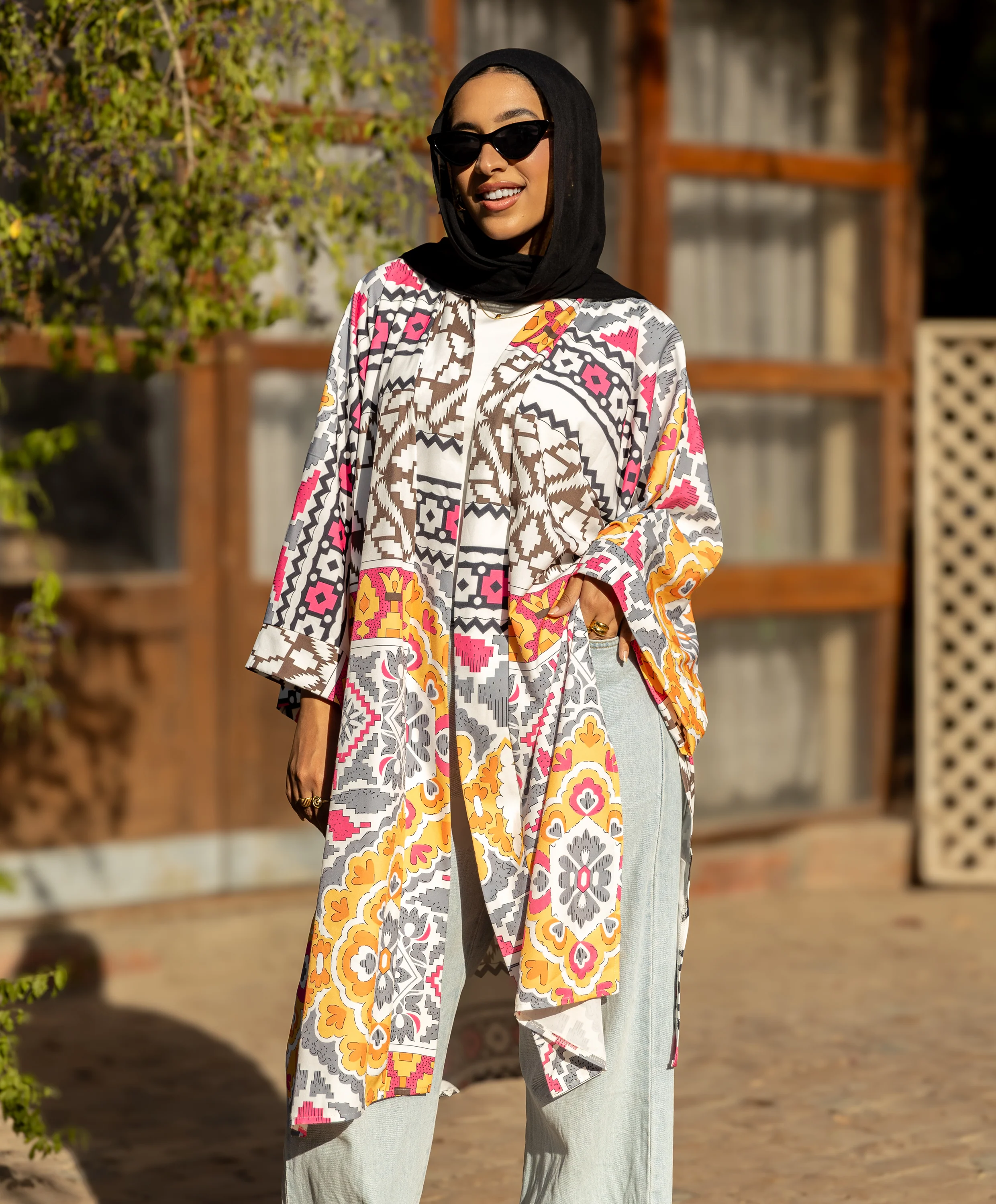 Printed Satin Kimono - Image 9