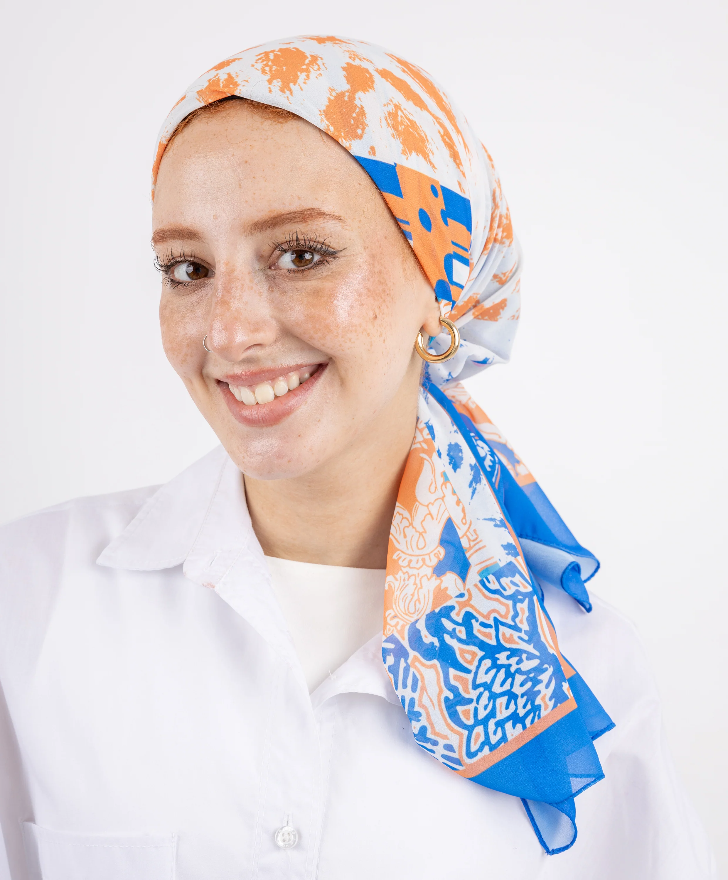 Printed Square Chiffon Scarf - Image 25