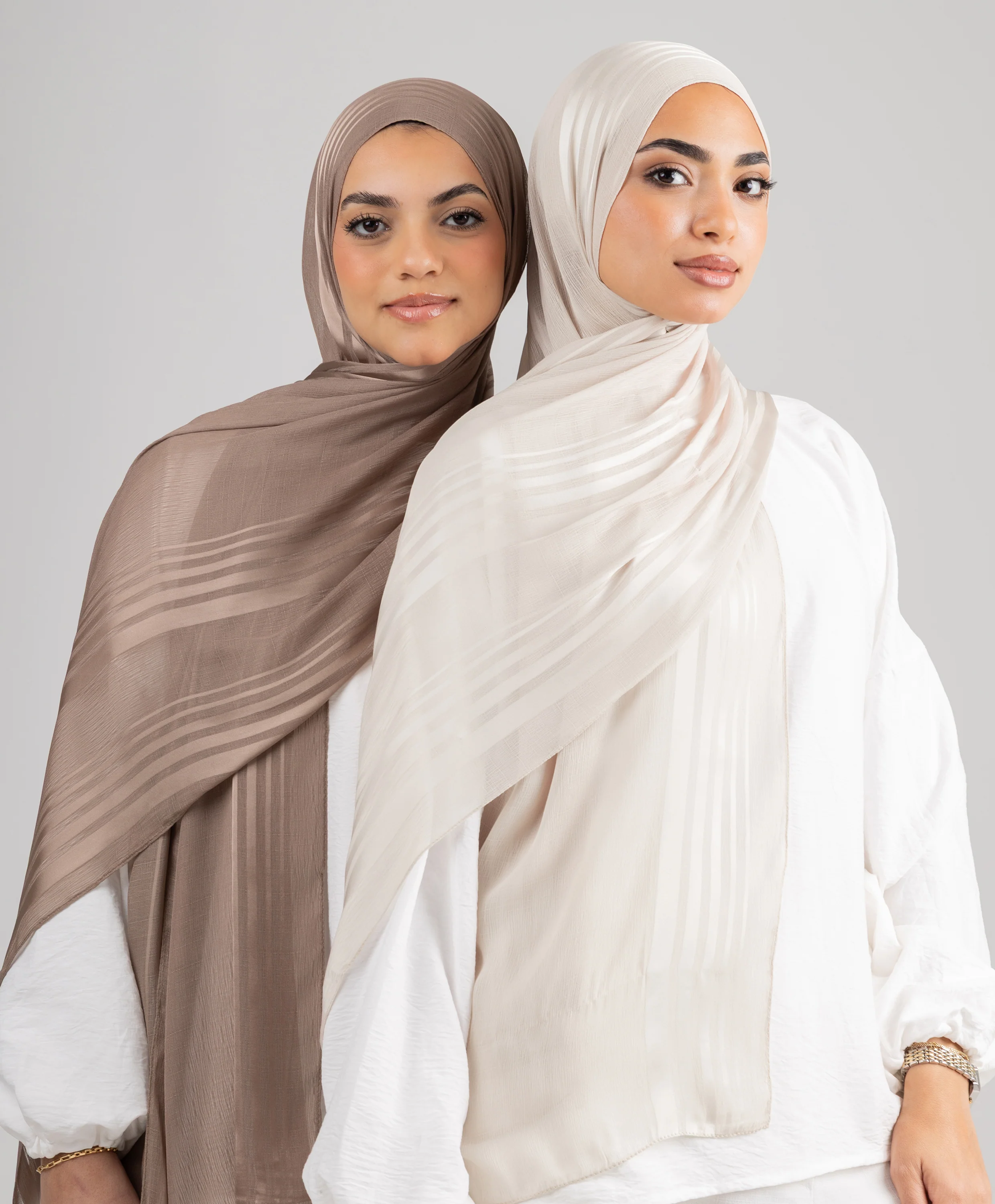 Stripe Satin Chiffon Scarf - Image 2