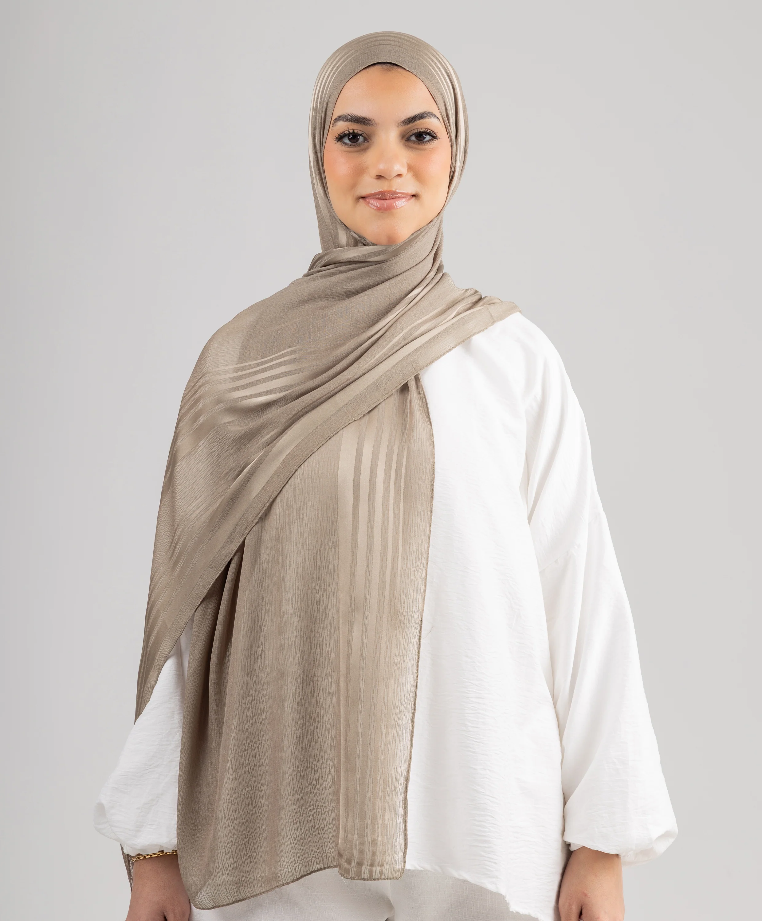 Stripe Satin Chiffon Scarf - Image 5