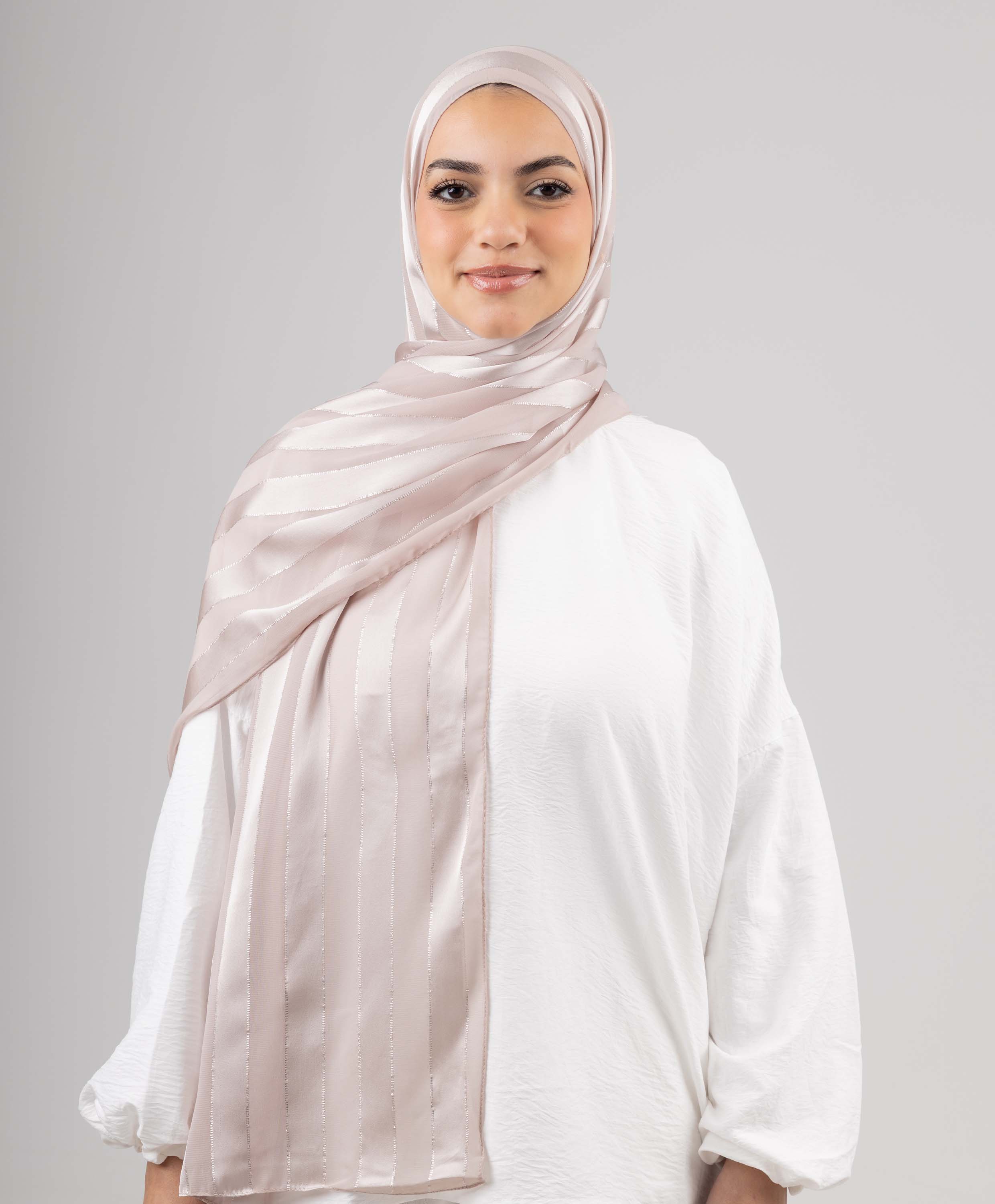 Striped Chiffon Scarf - Image 12