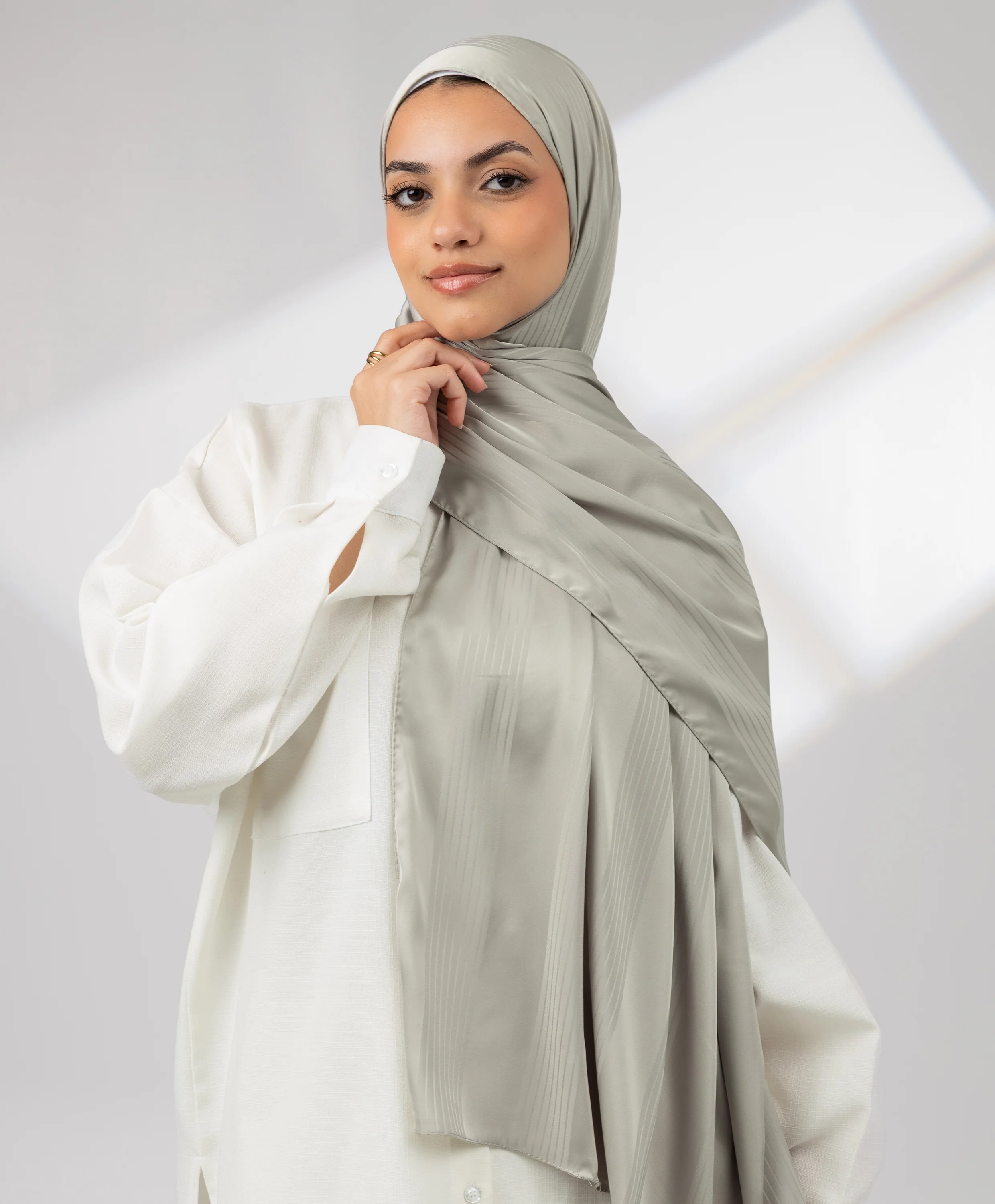 Striped Satin Scarf - Image 13